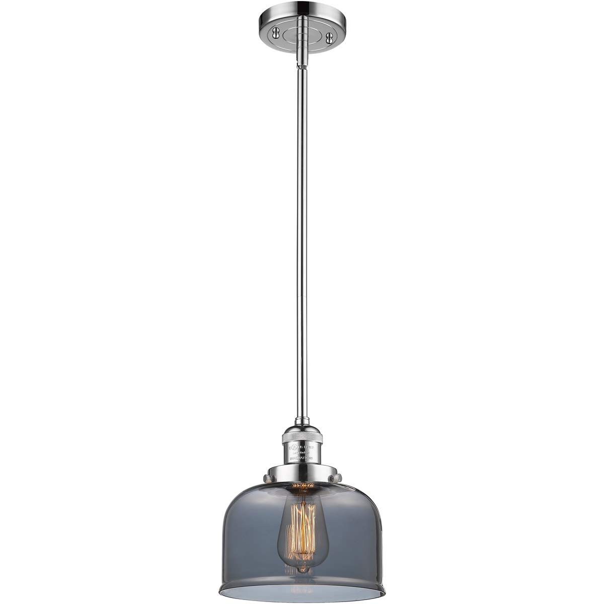 Innovations INNO201S-PC-G73-LED Mini LED Pendant Light in Chrome Finish - Perfect for Kitchen Island, Dining Room, and Modern Home Decor Lighting