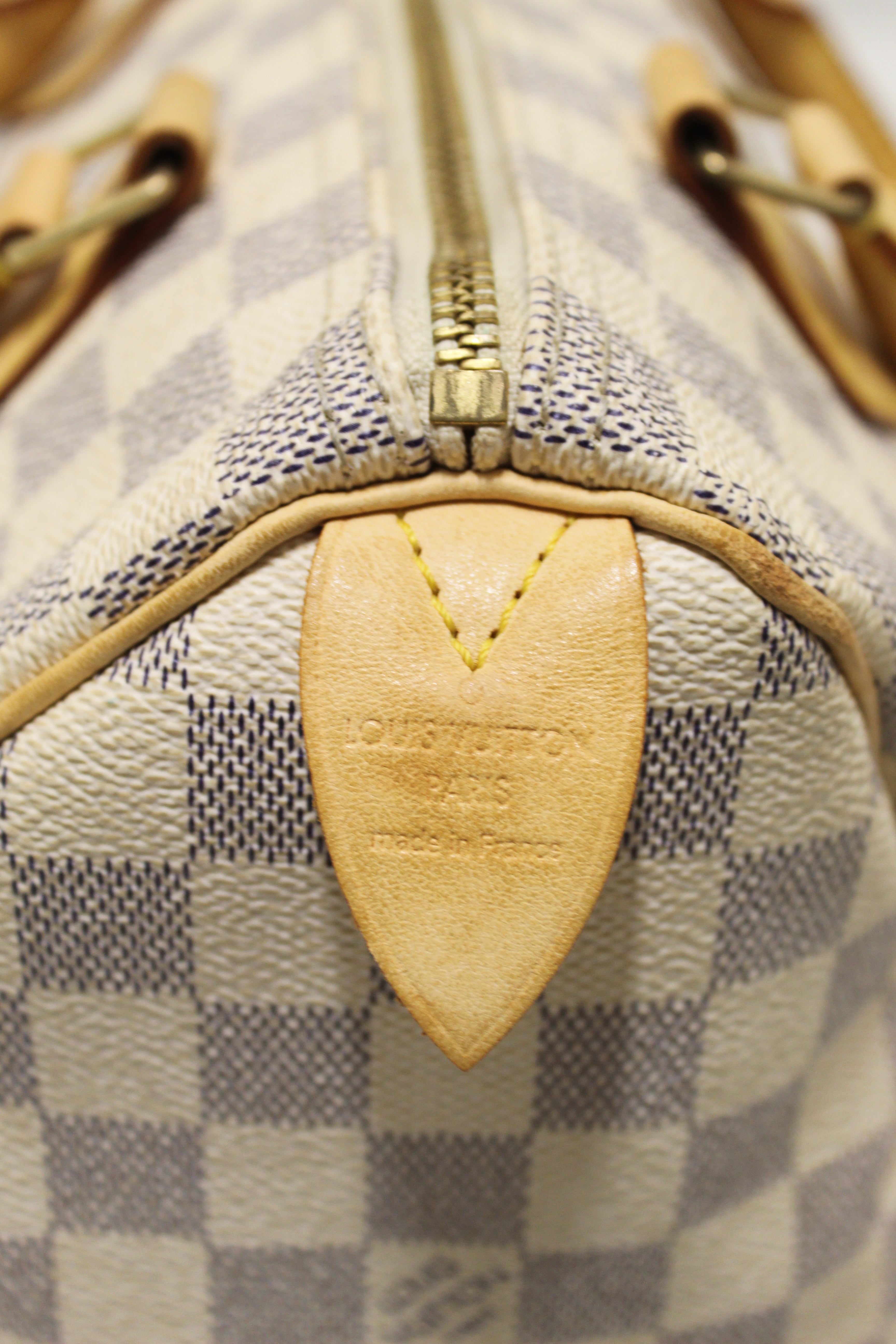Authentic Louis Vuitton Damier Azur Canvas Speedy 25 Handbag for Women - Luxury Designer Tote Purse for Travel, Work & Everyday Use