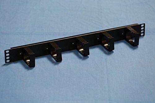 1U Horizontal Rack Mount Cable Management Panel with 5 D-Rings - Server Rack Cable Organizer for Network, Data Center & Home Office Use