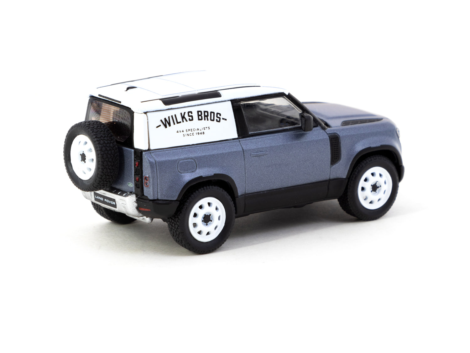 Tarmac Works 1/64 Scale Land Rover Defender 90 Diecast Model Car - Matt Blue Grey | Collectible Miniature SUV for Display & Gifts | Perfect for Diecast Collectors & Car Enthusiasts