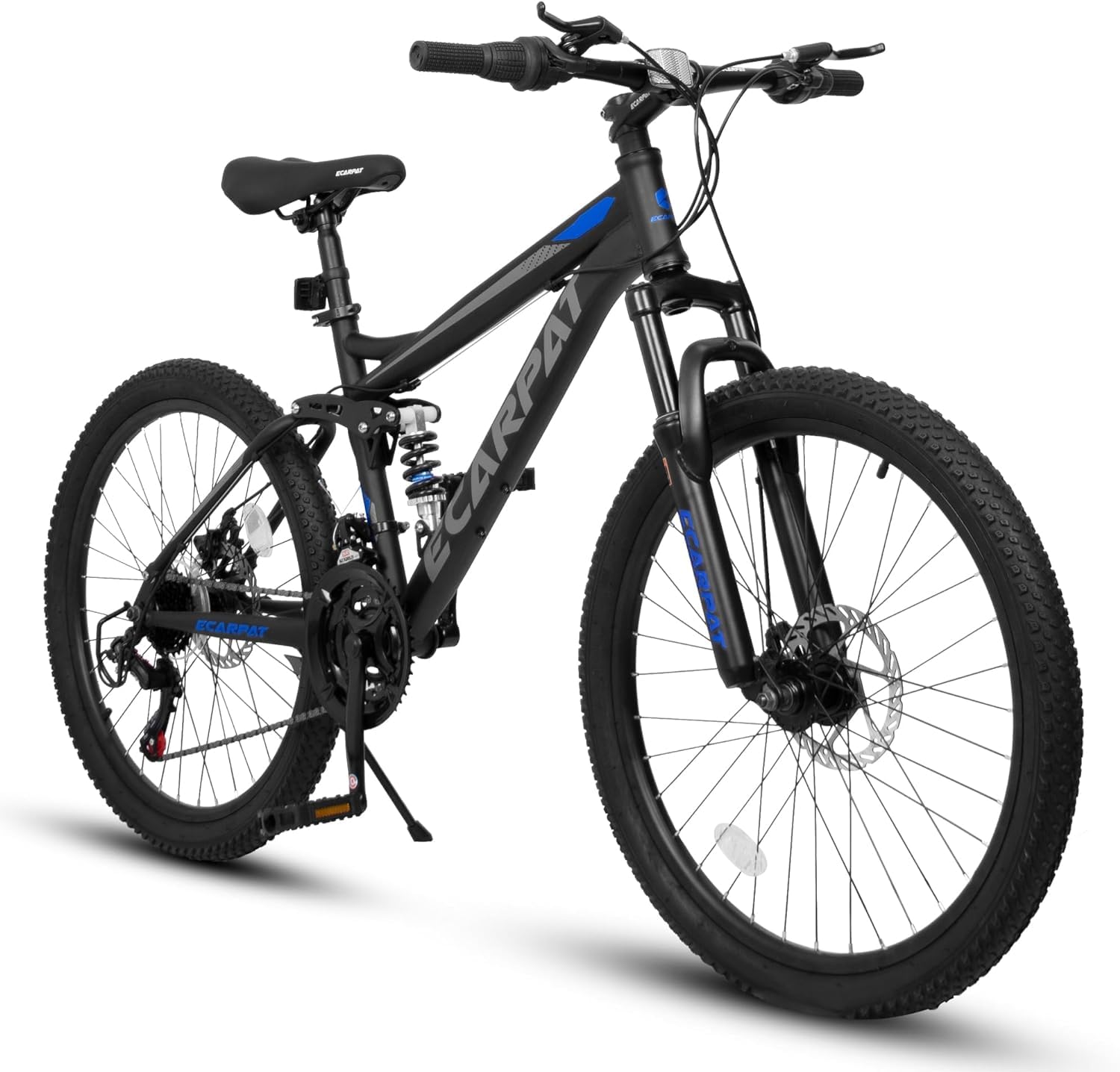 24 Inch Full Suspension Mountain Bike for Adults - Lightweight Aluminum Frame, Hydraulic Disc Brakes - Perfect for Trail Riding & Off-Road Adventures