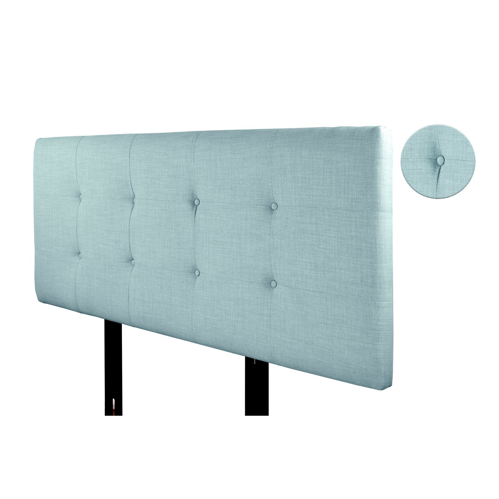 MJL Furniture Designs Ali Allure Series Modern 8-Button Tufted Adjustable Upholstered Headboard - California King Size, Charcoal Gray - Perfect for Master Bedroom Decor & Luxury Bedroom Makeover