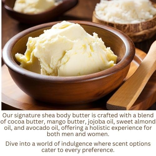 Natural Shea, Cocoa & Mango Body Butter with Jojoba Oil - Deep Moisturizing Cream for Radiant Skin & Beard Care (4oz, Jasmine Scent) | Perfect for Dry Skin, Night Routine & Gift Sets