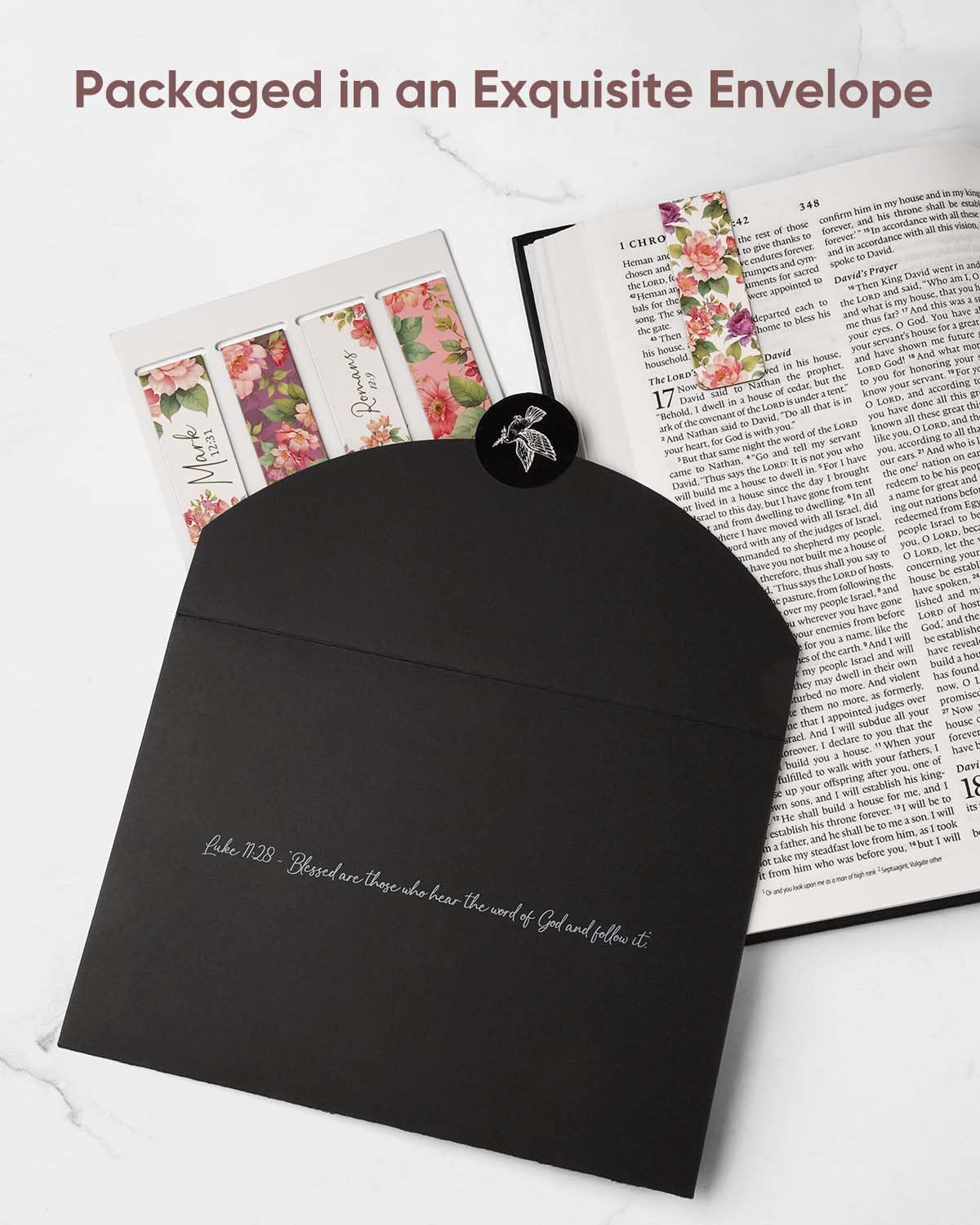 8 Pcs Magnetic Bible Verse Bookmarks with Envelope - Inspirational Christian Gifts for Women & Men - Perfect for Bible Study, Church, Prayer Groups & Faith-Based Events