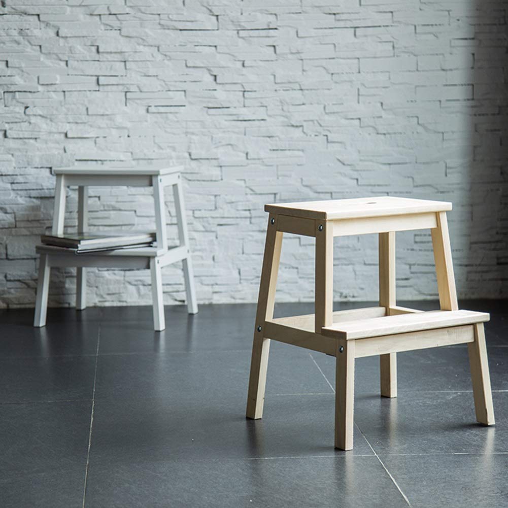 Solid Wood Step Stool for Home - Dual Purpose Indoor Ladder & Shoe Stool - Wooden Step Chair with Non-Slip Feet | Perfect for Kitchen, Bathroom, Kids Room & Reaching High Shelves
