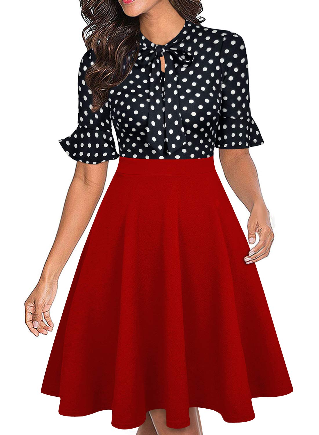 Elegant Women's Summer Floral Ruffle Sleeve Dress for Work, Church, Wedding Guest & Party | Breathable A-Line Formal Dress for Office, Cocktail Events & Special Occasions
