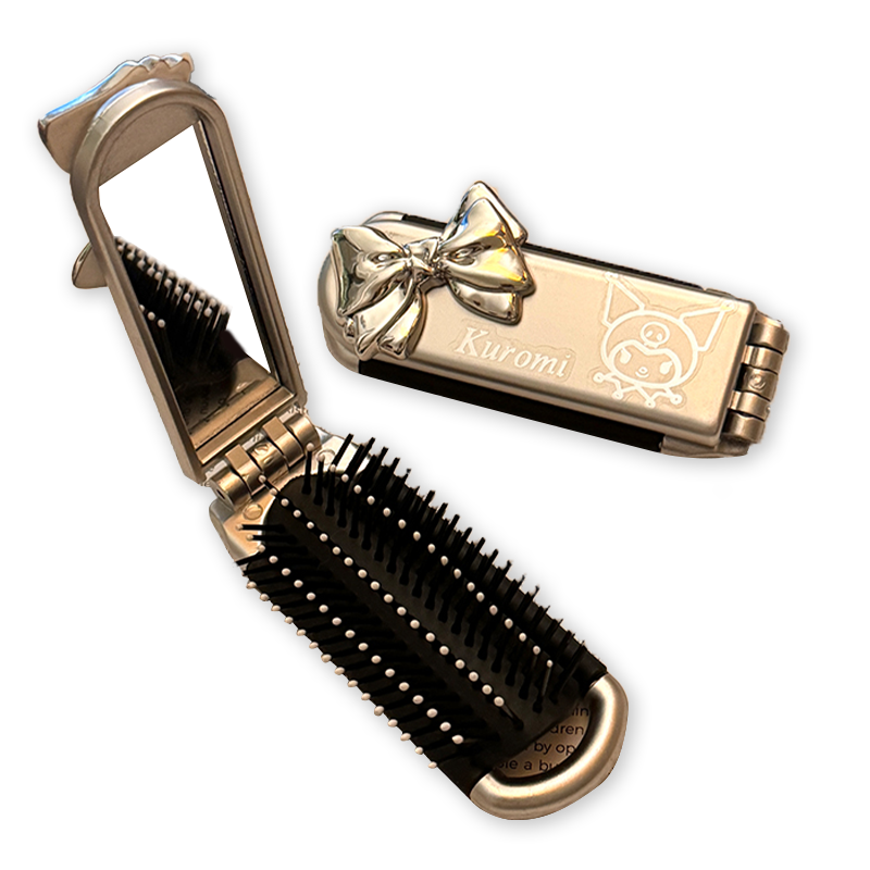 HEART PLANET Compact Foldable Cushion Brush with Mirror - Portable Makeup Brush for Travel, Touch Ups & On-The-Go Beauty - Perfect for Home, Office & Travel Makeup Kit