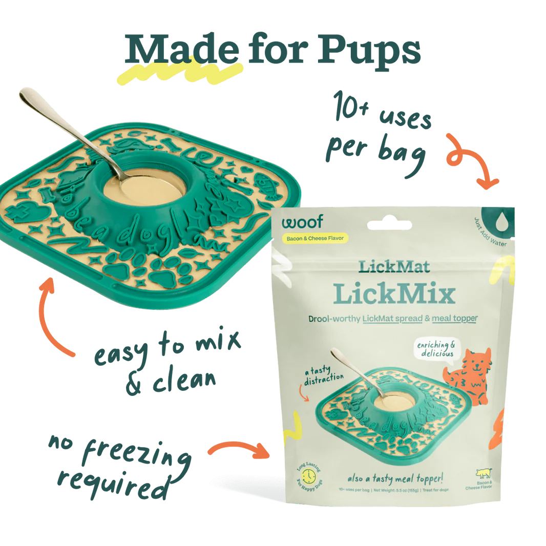 LickMix Bacon & Cheese Flavor Dog Treat | Gelatin Texture LickMat Mix for Dogs – Perfect for Lick Mats, Slow Feeders & Anxiety Relief