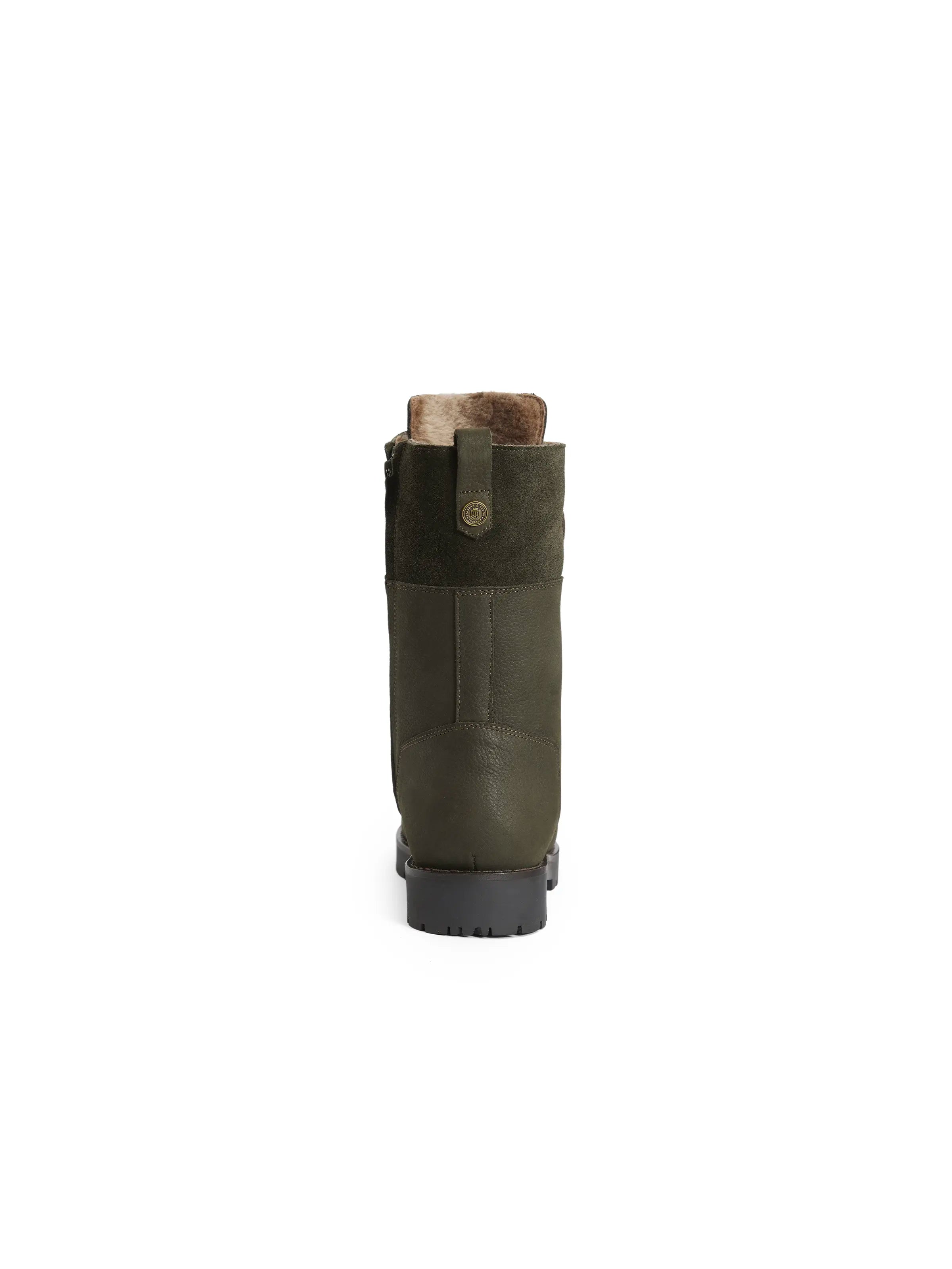 Shearling Lined Anglesey Boots - Moss Green Nubuck Leather Winter Boots for Women | Warm & Stylish for Cold Weather, Outdoor Activities, and Casual Wear