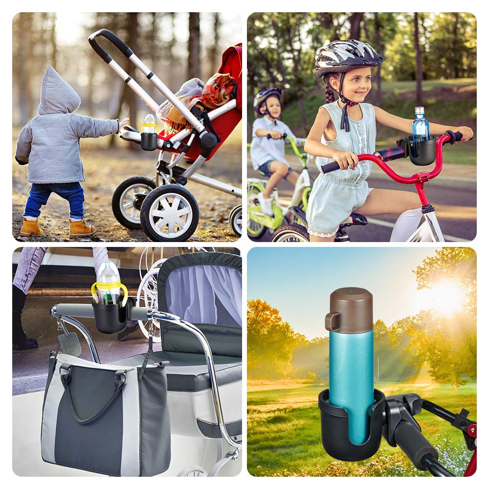 JOYTUTUS Wheelchair Cup Holder with 4 Flexible Tabs - Universal Drink Holder for Walker, Rollator, Scooter & Stroller - Perfect for Mobility Aids & Outdoor Activities