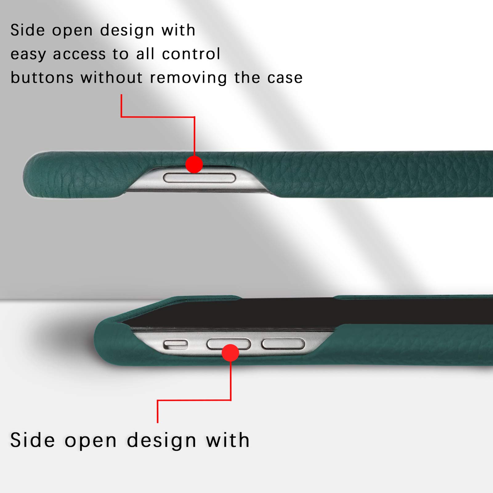 Premium Handmade Genuine Leather Crossbody Phone Case for iPhone 11 Pro - 5.8 Inch Real Leather Cover with Wireless Charging Support (Green) | Perfect for Daily Use, Travel & Outdoor Activities