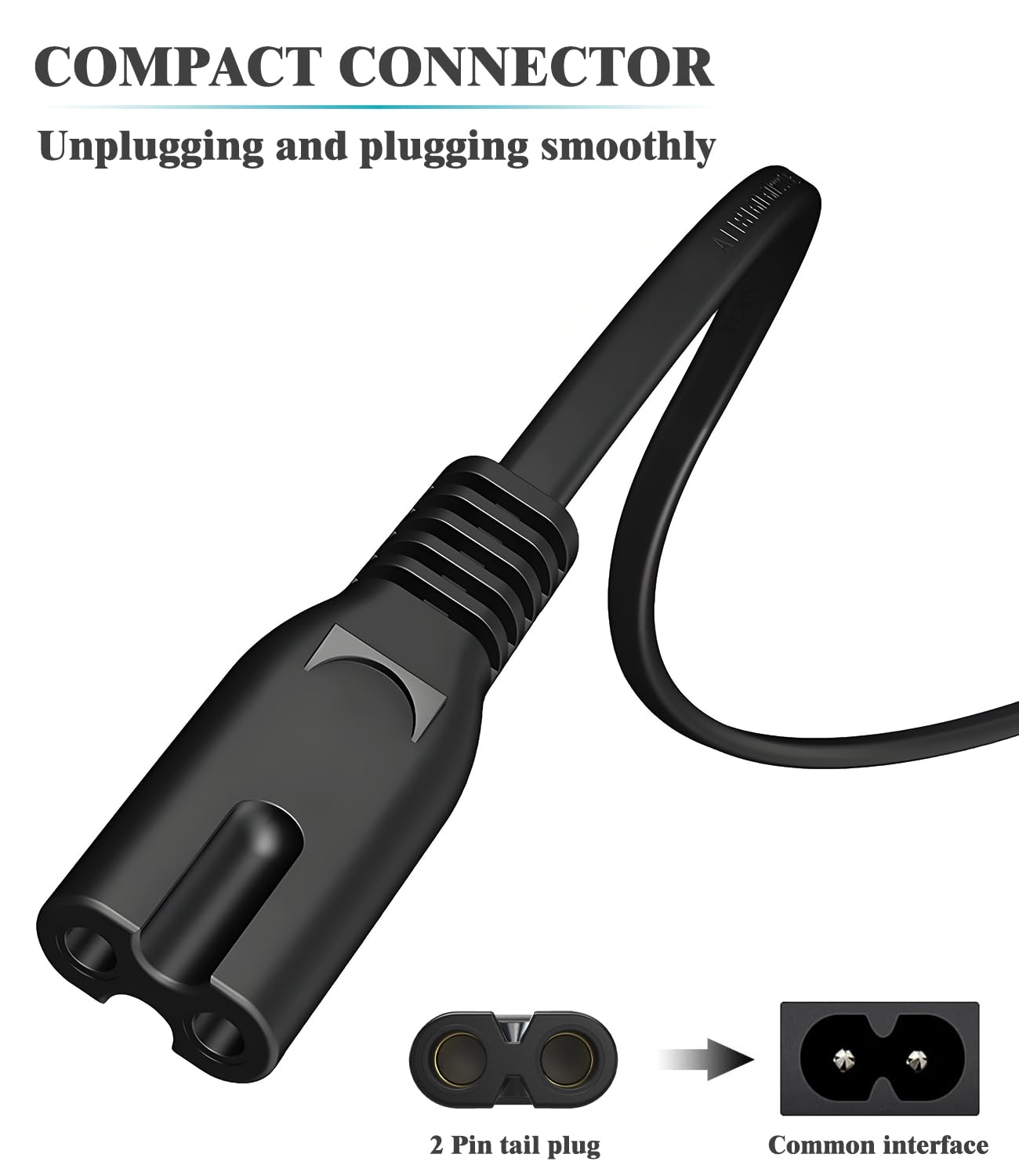 Replacement AC Power Cord for PS4/PS5/PS3 Super Slim, PlayStation 5/4, Xbox Series S/X, Xbox One S/X - 6 Feet Power Cable - Perfect for Gaming Setup & Home Entertainment Systems