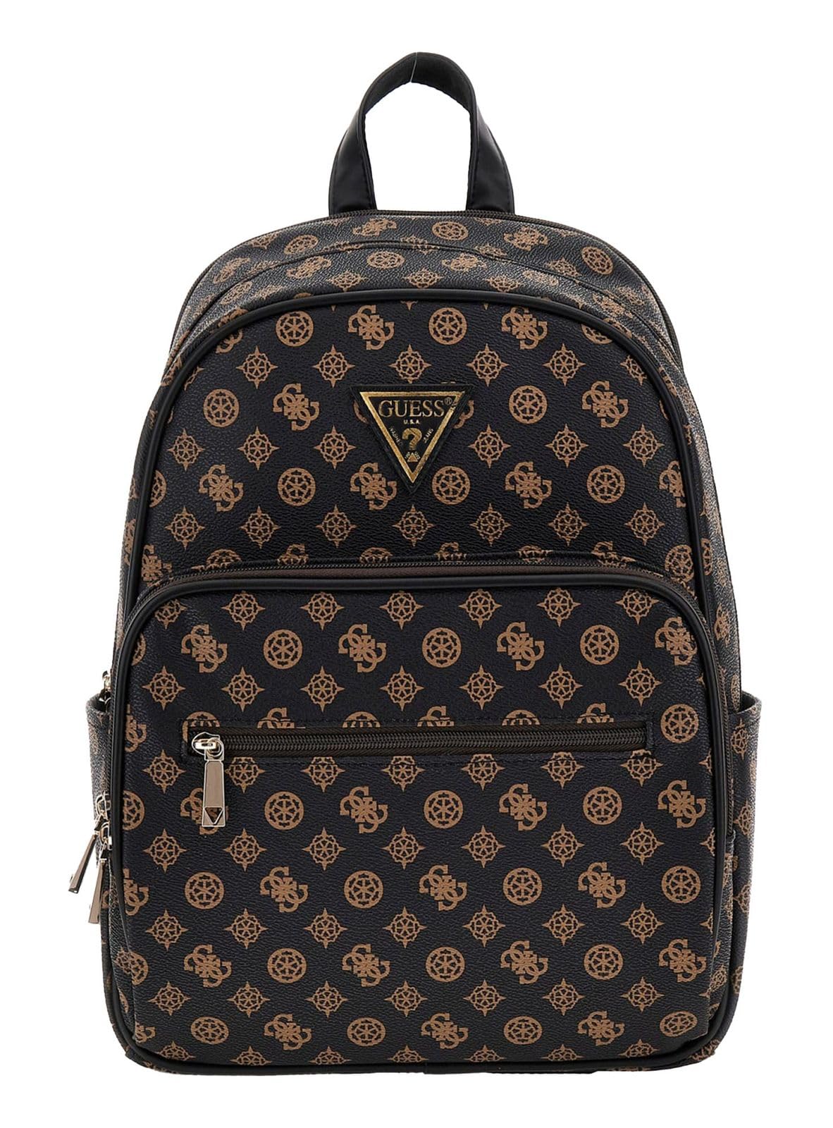 GUESS Wilder Backpack for Women & Men - Stylish Brown Leather Backpack for Travel, Work & School - Durable Laptop Bag with Multiple Pockets