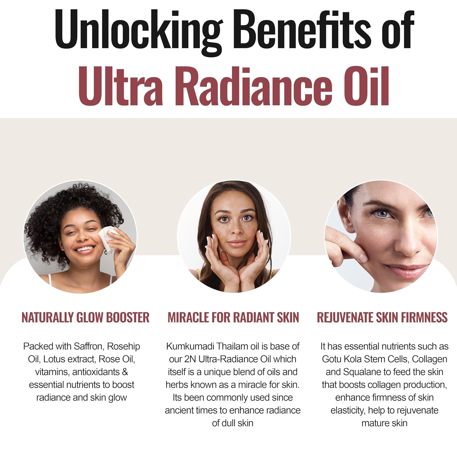 Ultra Radiance Glow Face Oil with Gotu Kola Stem Cells & Collagen - Deep Nourishing & Firming Facial Treatment with Kumkumadi Oil, Saffron, Turmeric & Lotus Extract - Perfect for Nighttime Skincare & Anti-Aging Routine