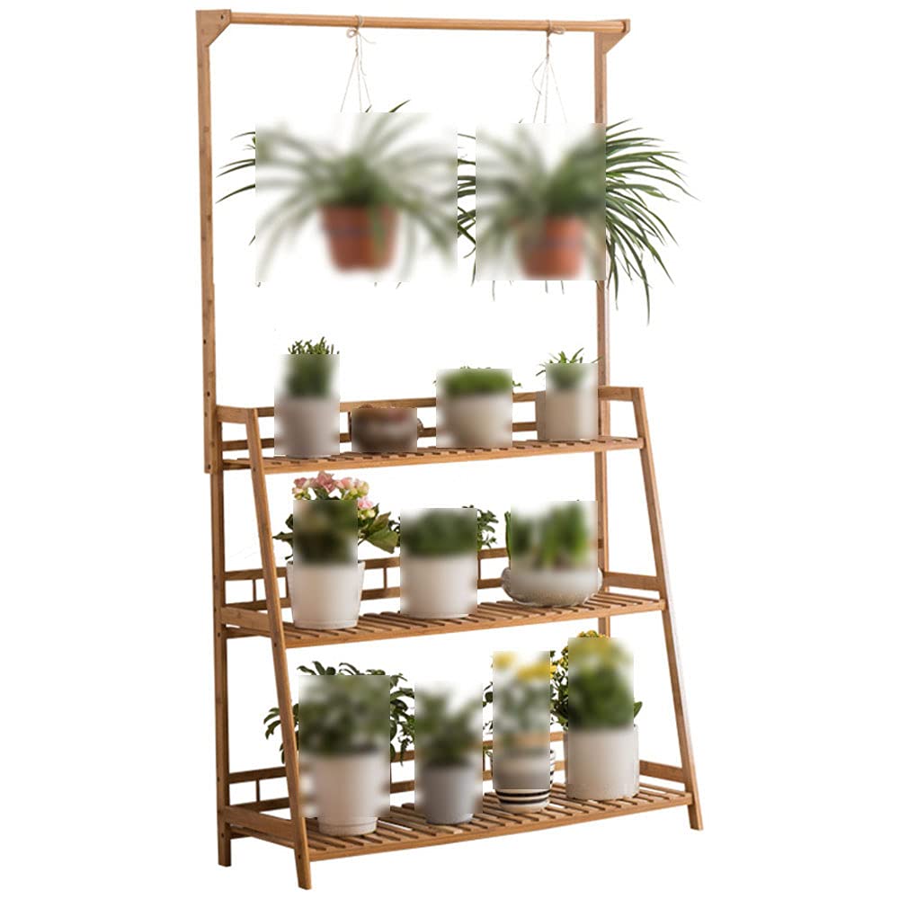 Multi-Layer Hanging Bamboo Plant Stand for Orchids, Indoor Potted Flowers - Perfect for Home, Office, and Balcony Decor