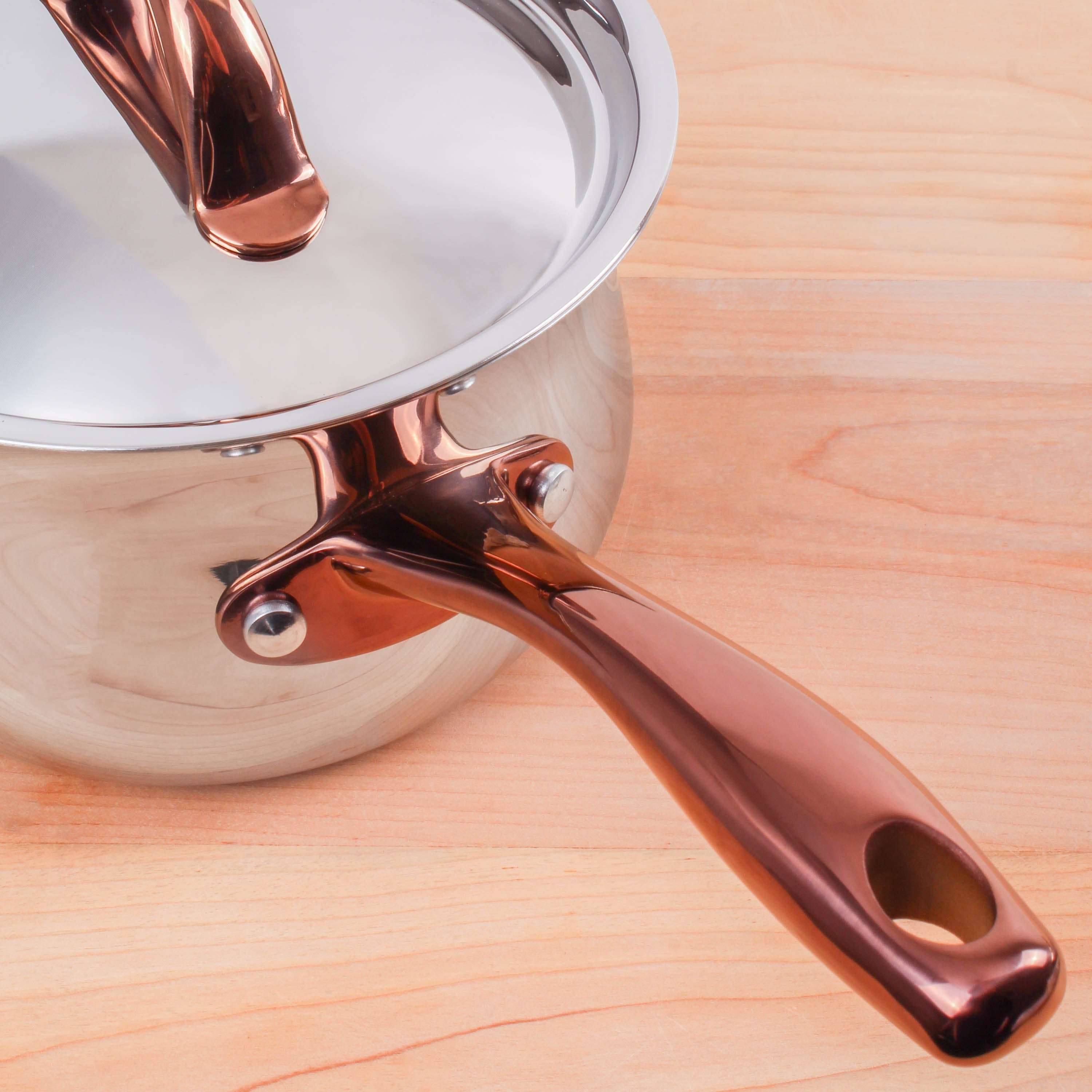 BergHOFF Ouro Gold 5-Piece 18/10 Stainless Steel Flatware Set with Rose Gold Handles - Elegant Dinnerware for Formal Dining, Wedding Gifts & Special Occasions