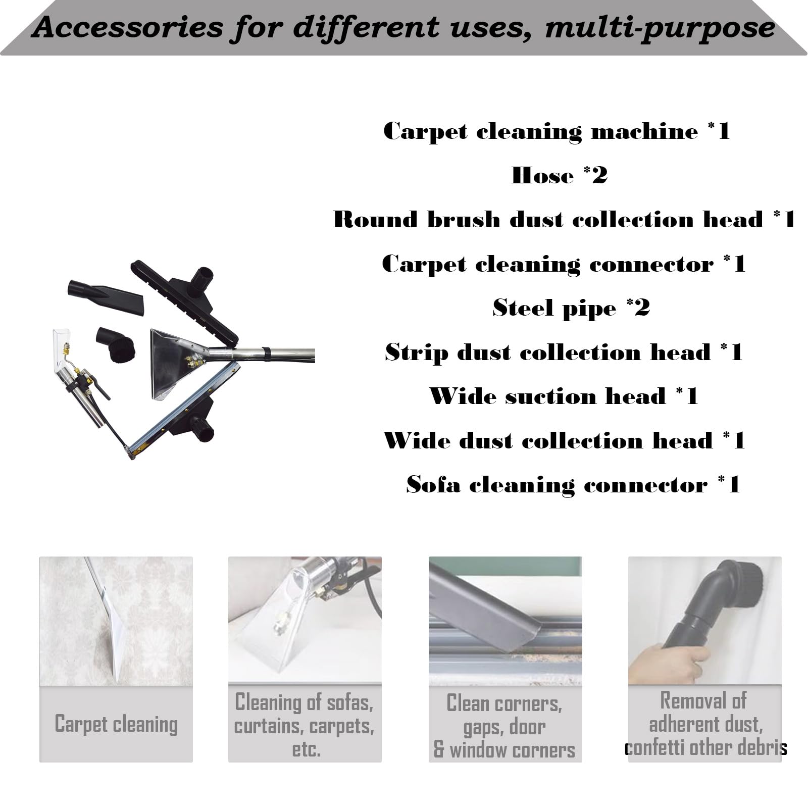 30L Wet & Dry Vacuum Cleaner - 3-in-1 Commercial Carpet & Floor Cleaner with 1000W Powerful Suction, 110V - Ideal for Home, Office, and Car Detailing