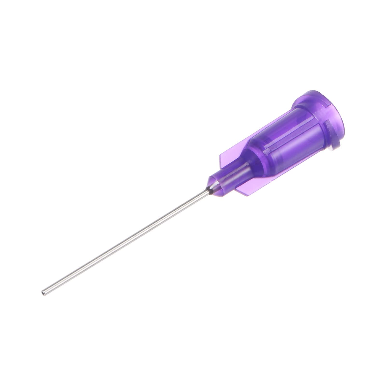 Industrial Blunt Tip Dispensing Needle with Luer Lock for Liquid Glue Gun - 21G 1 Inch, 10 Pack (Purple) - Perfect for Precision Adhesive Application, DIY Crafts, and Industrial Bonding Projects