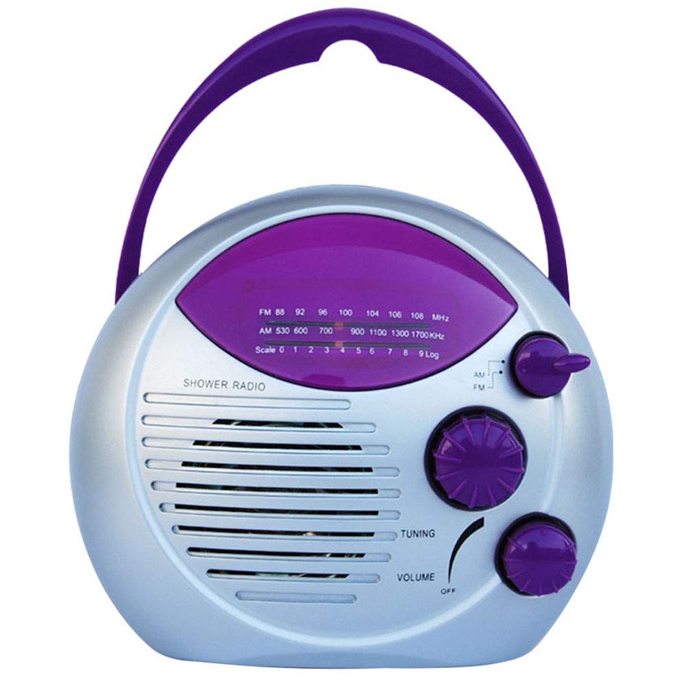 Waterproof IPX4 Shower Radio with Built-in Speaker, Portable Travel Bathroom Radio for Outdoor Use, AM FM Kitchen Gift for Home Music Play - Perfect for Showers, Camping & Home Decor
