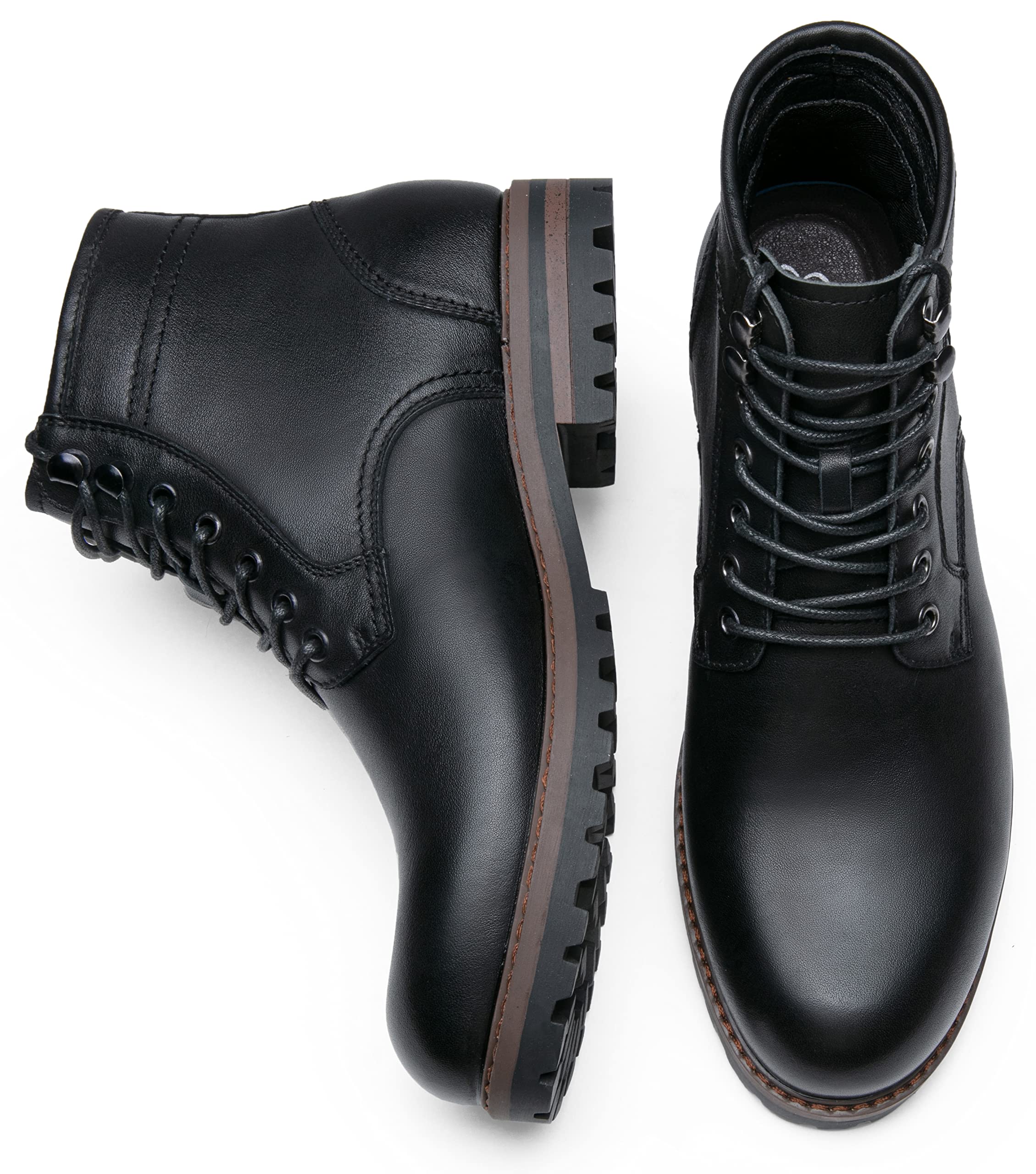 Premium Jousen Men's Chukka Boots - Genuine Leather Black Ankle Boots for Casual & Business Wear | Comfortable & Stylish Footwear for Office, Travel & Outdoor Activities