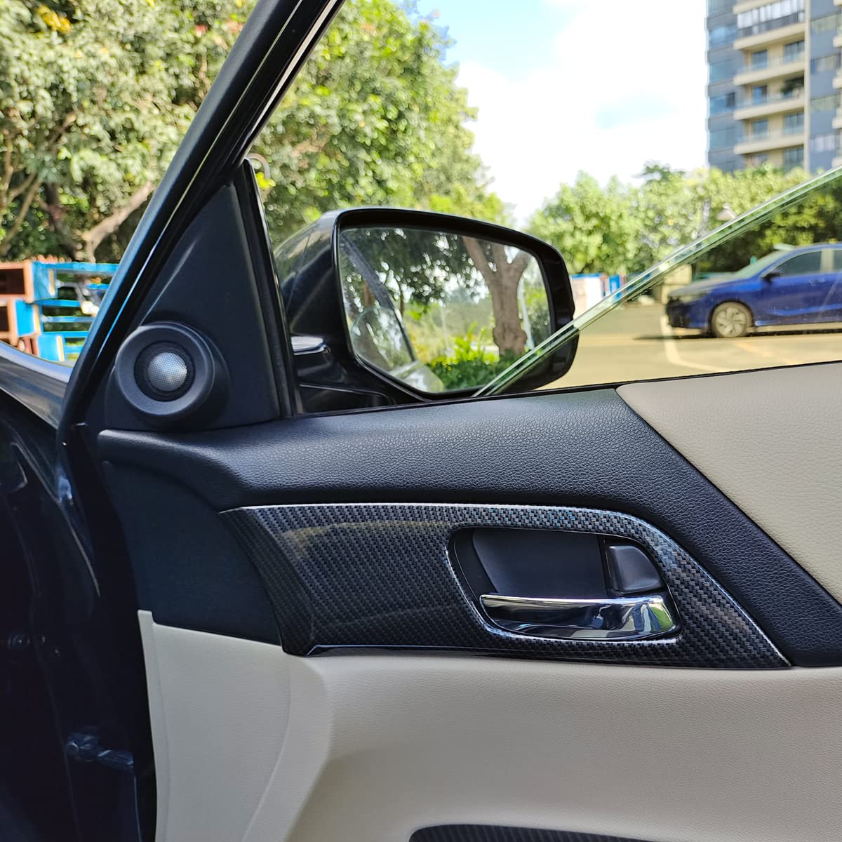 Premium ABS Carbon Fiber Style Door Handle Covers - Interior Trim Accessories for 2013-2017 Honda Accord 9th Gen Sedan | Upgrade Your Car's Style & Protection for Daily Driving & Car Shows