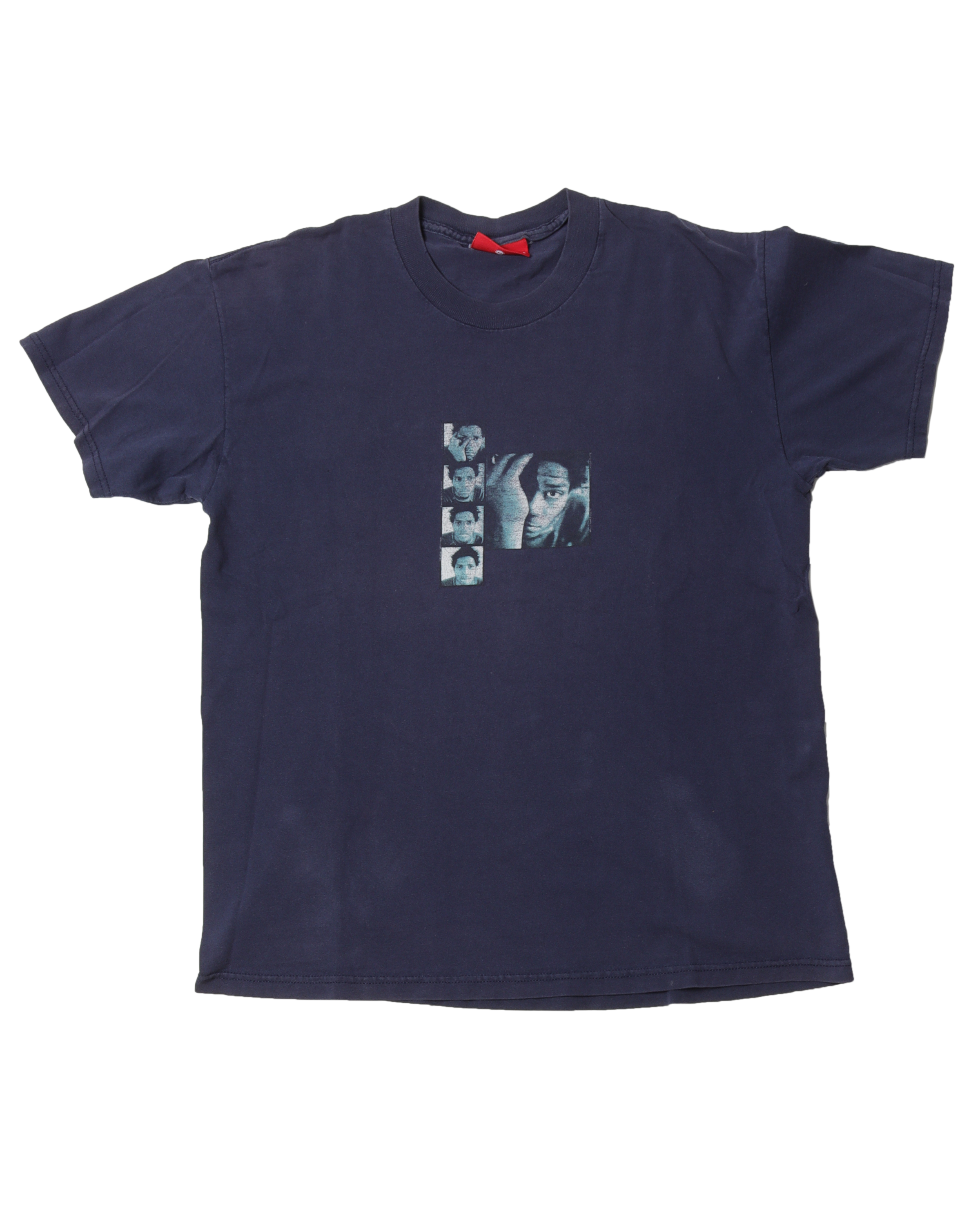 1996 Ari Marcopoulos x Jean Michel Basquiat Navy Vintage T-Shirt - Limited Edition Artist Collab Tee for Streetwear & Art Collectors