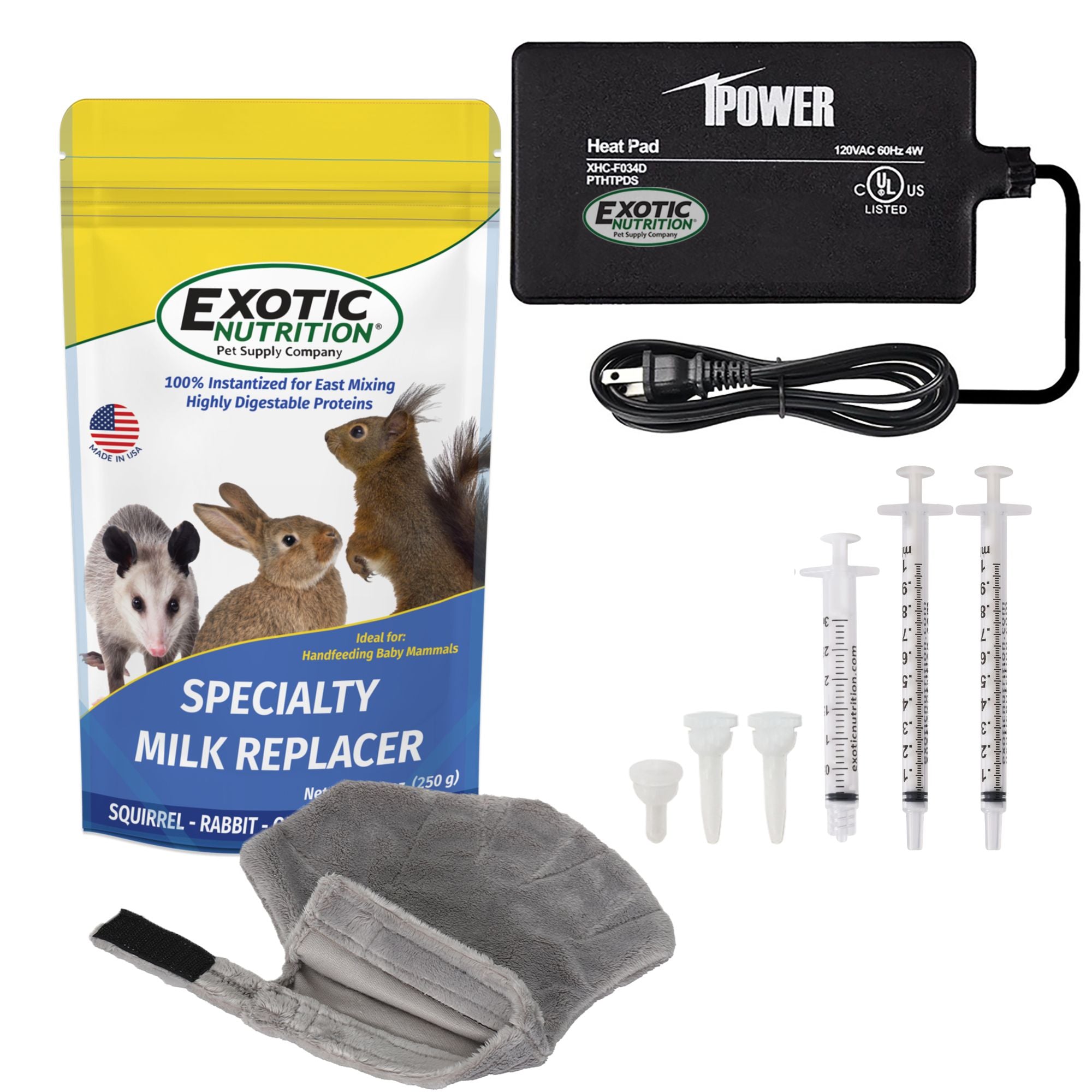 Baby Squirrel Nursing Kit - Complete Feeding Set for Newborn Squirrels | Includes Bottle, Nipples & Cleaning Brush | Perfect for Wildlife Rehabilitation & Pet Care