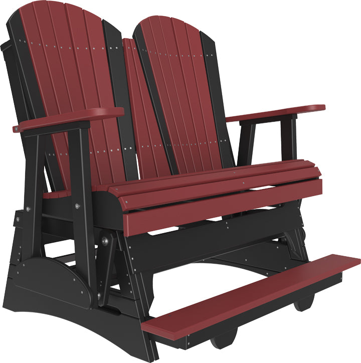 LuxCraft 4-Foot Adirondack Balcony Glider Chair - Outdoor Patio Furniture for Relaxing on Porch, Deck, Garden or Backyard