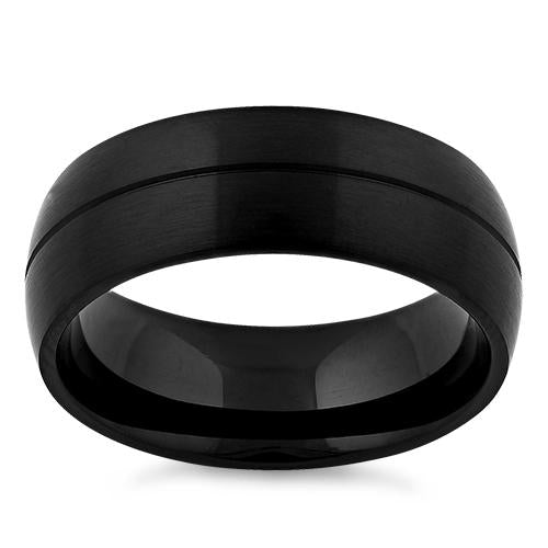 Premium Stainless Steel Black Groove Band Ring for Men & Women - Durable, Hypoallergenic Wedding, Engagement, or Fashion Jewelry - Perfect for Everyday Wear, Gifts & Special Occasions