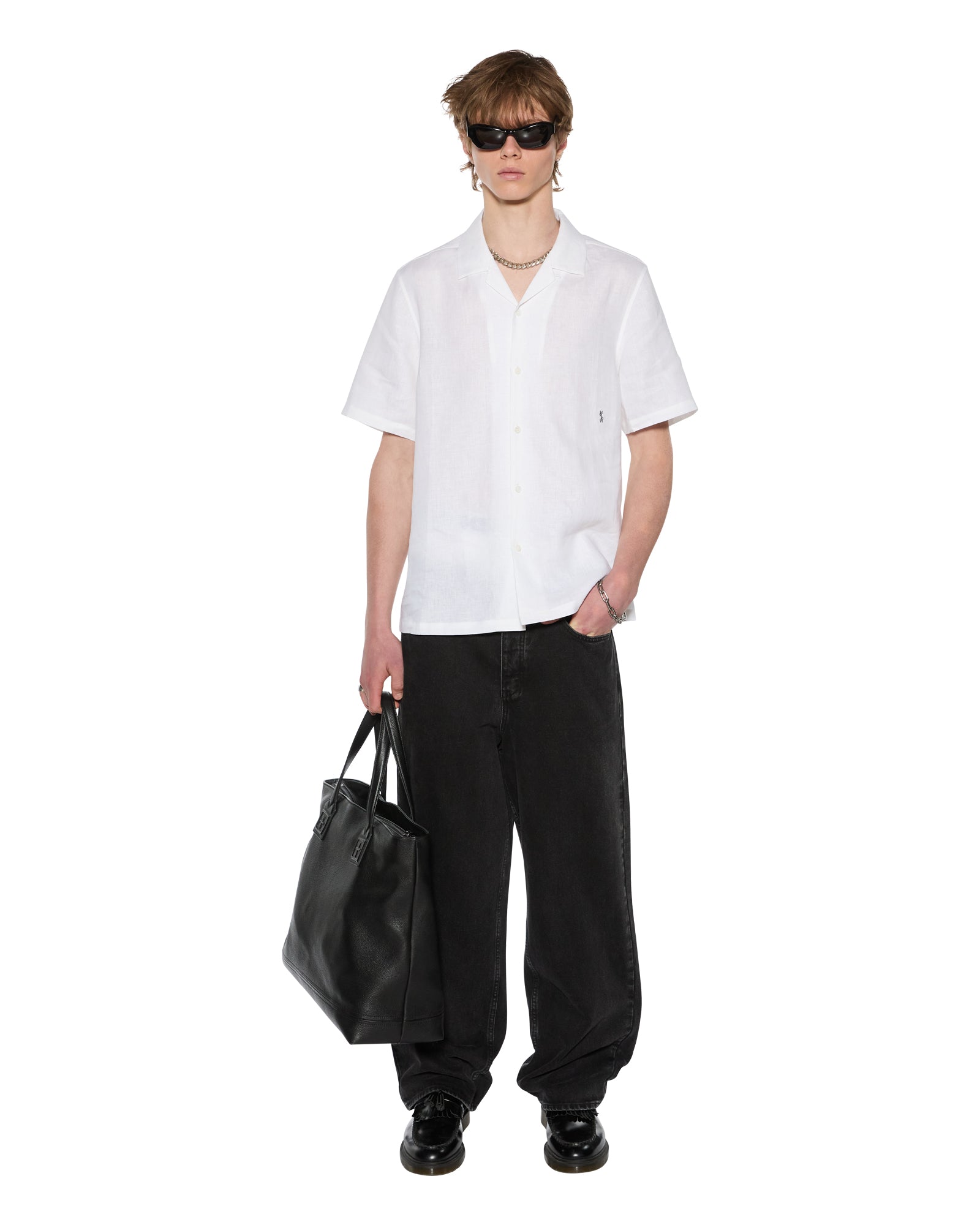 Costa Resort Short Sleeve Shirt for Men - White Casual Beachwear for Summer Vacation & Tropical Getaways