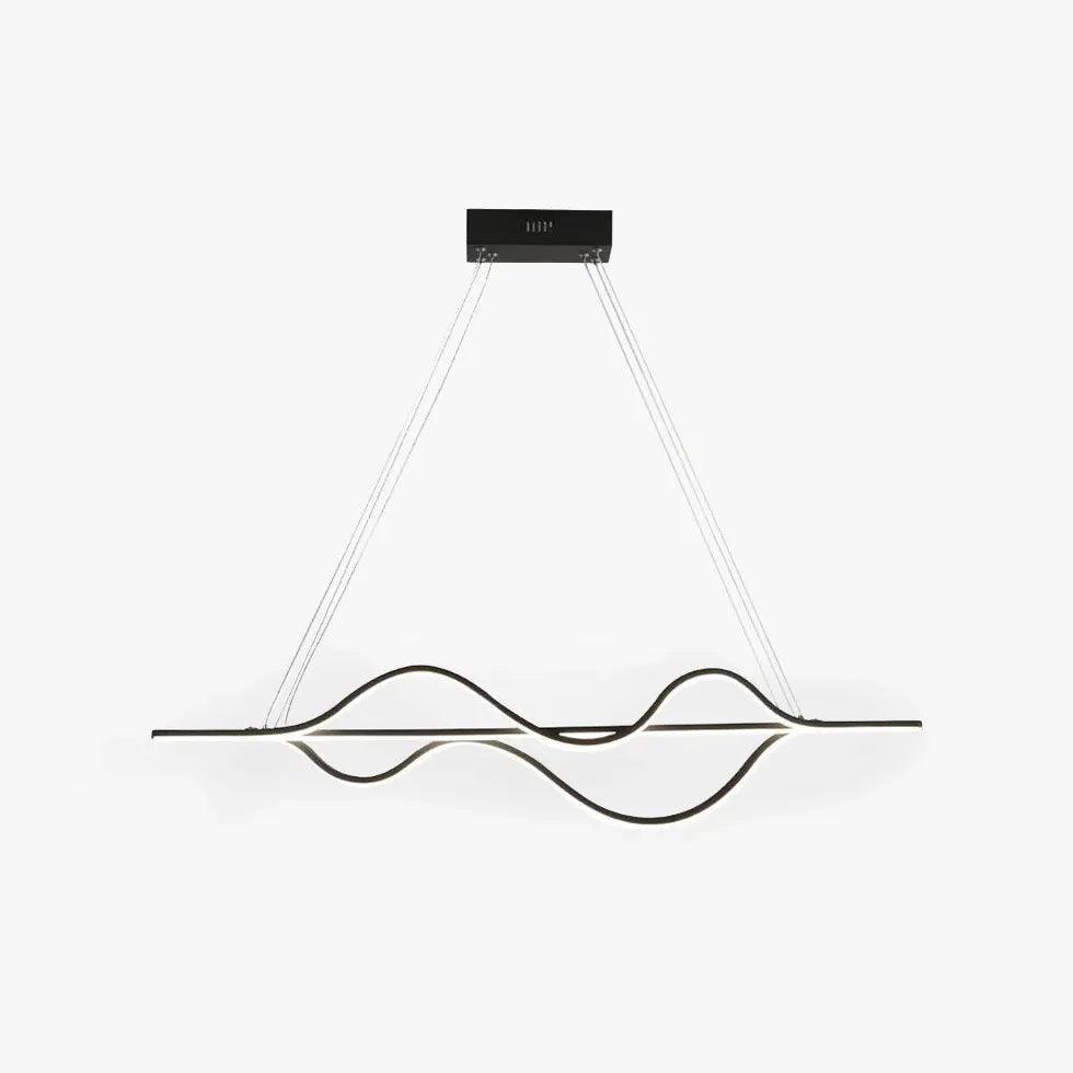 Modern Black Curved Pendant Light for Dining Room - Elegant Hanging Fixture for Kitchen Island, Breakfast Nook & Restaurant Decor
