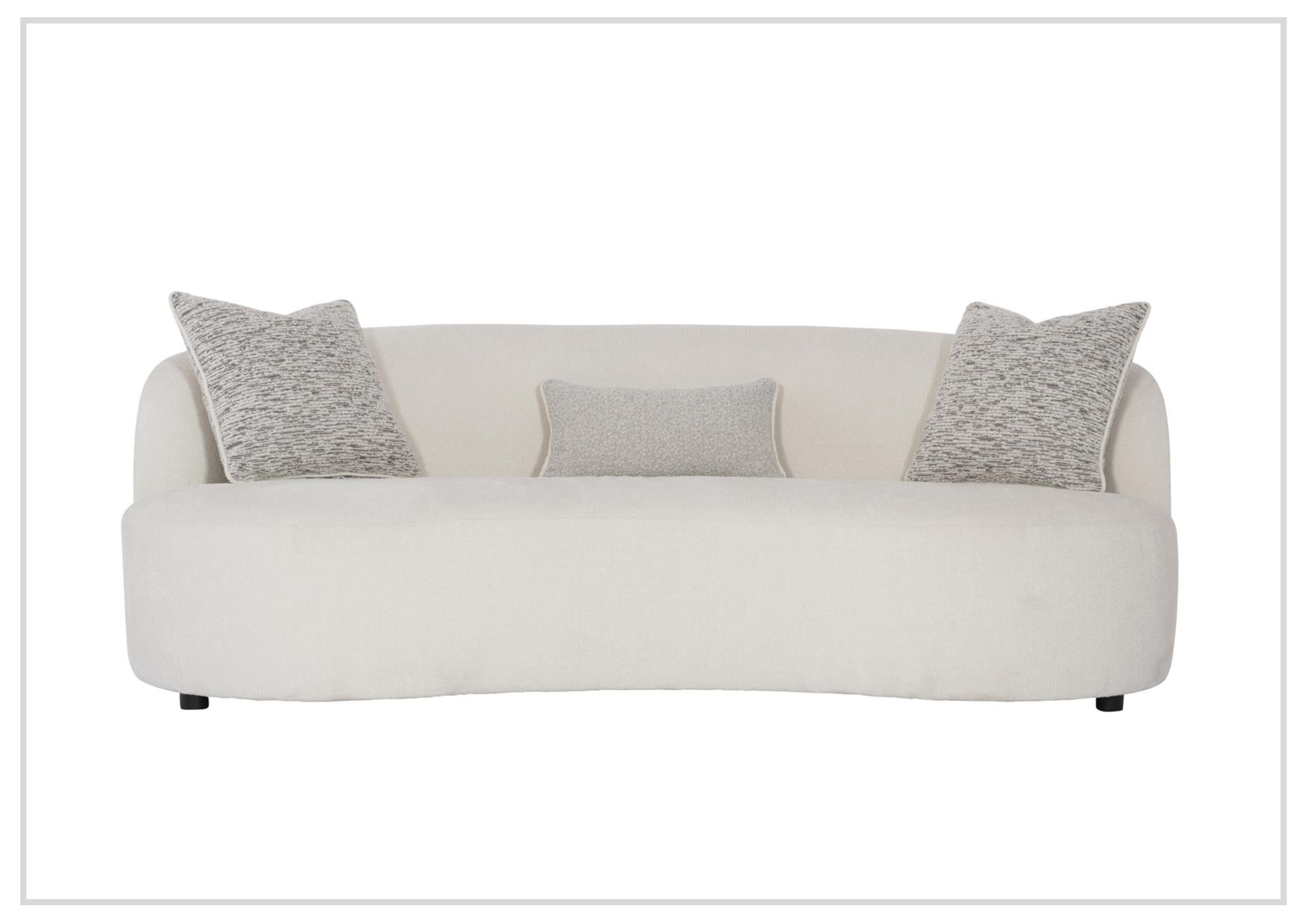 Bernhardt Elle 3-Seater Fabric Sofa in White - Modern Living Room Furniture for Small Spaces | Perfect for Apartments, Condos & Cozy Homes