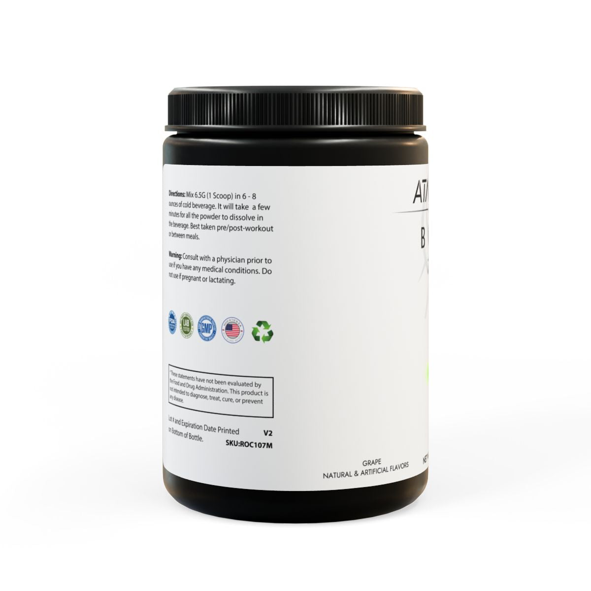 ATACLETE BCAA Amino Acids Supplement - Grape Flavor for Muscle Recovery & Endurance | Pre & Post Workout Drink for Athletes & Fitness Enthusiasts