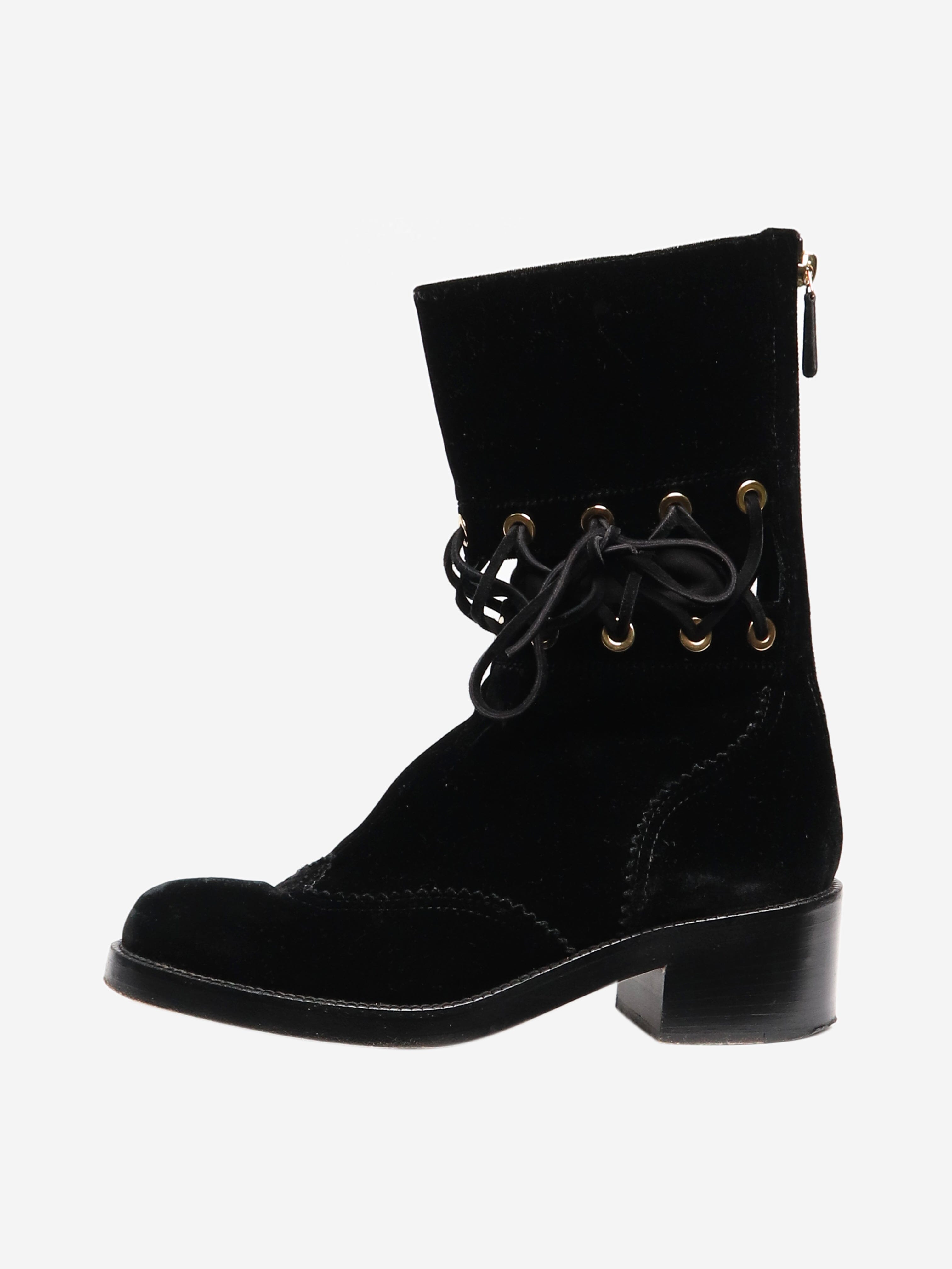 Black Velvet Ankle Boots Women's Size EU 38.5 (US 8) - Stylish & Comfortable for Parties, Weddings & Night Out