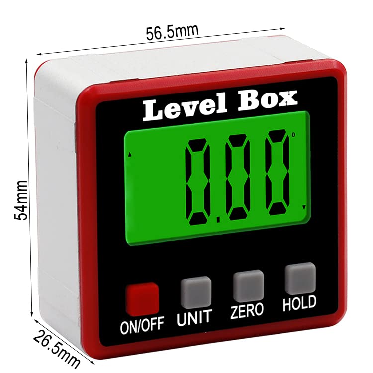 Precision Digital Protractor with Inclinometer - Waterproof Angle Finder & Bevel Gauge with Magnetic Base - Perfect for Woodworking, Metalworking, and Construction Projects