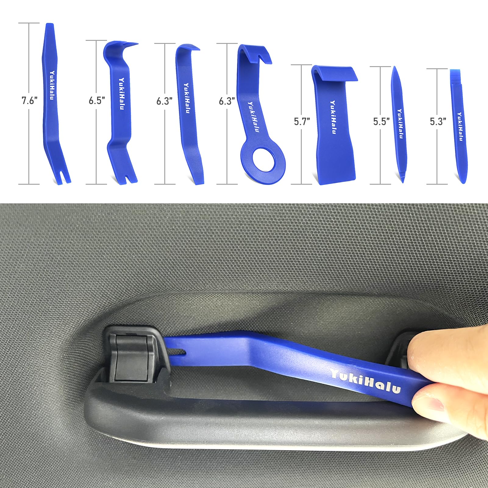 YukiHalu Car Trim Removal Tool Kit - No Scratch Pry Tools for Auto Door Panels, Fasteners, Clips, Rivets, Molding, Dashboards & Stereo Systems | Professional Auto Interior Repair & Installation Accessories for DIY & Mechanics