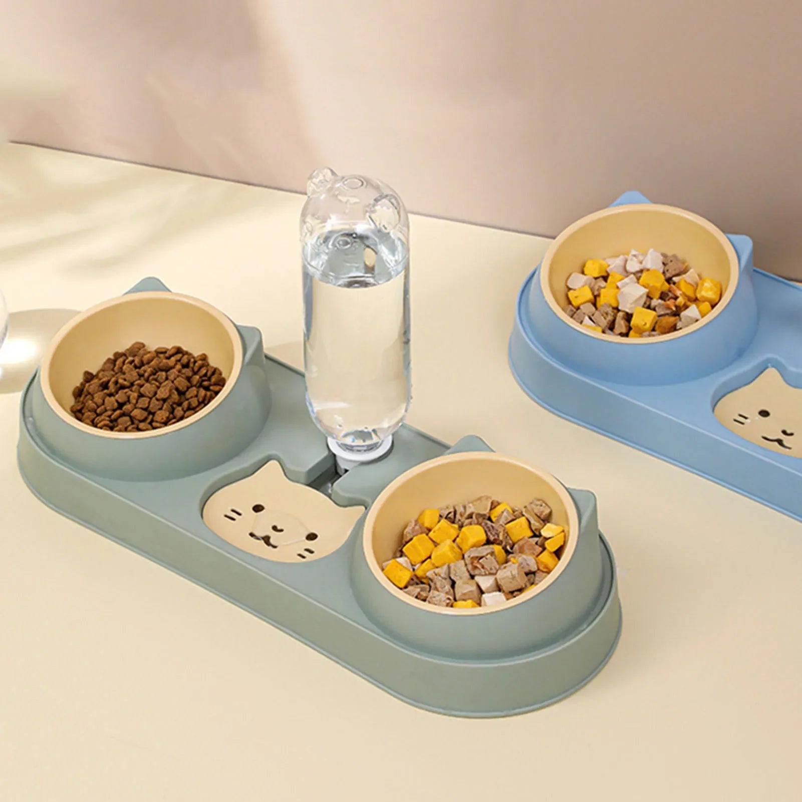 Automatic Pet Water Dispenser and Food Bowl - Self-Filling Dog & Cat Feeder for Home, Travel, and Outdoor Use