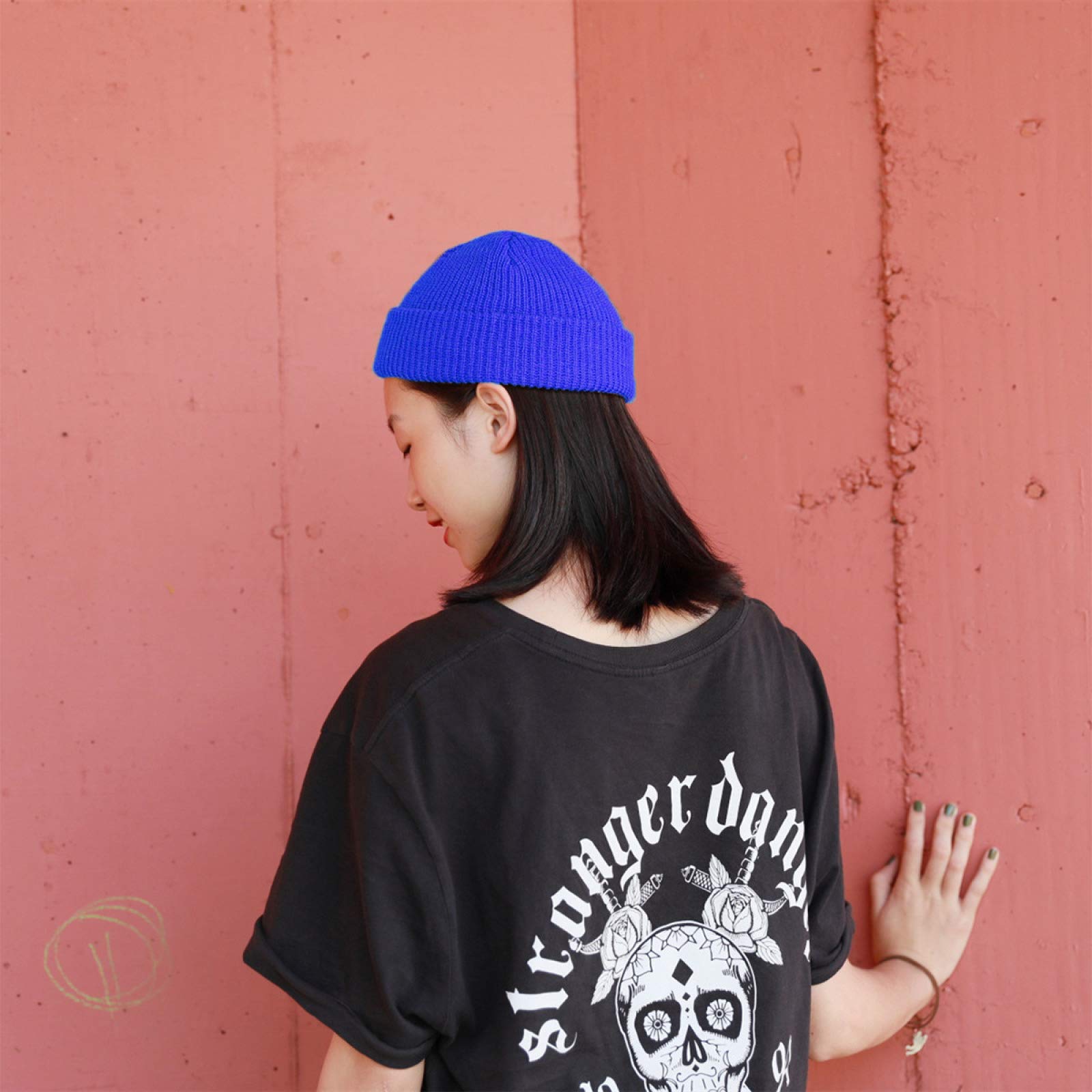 Retro Blue Monster Truck Beanie Hat for Men, Women & Kids - Unisex Cuffed Skull Knit Cap - Perfect for Winter Sports, Outdoor Activities & Casual Wear