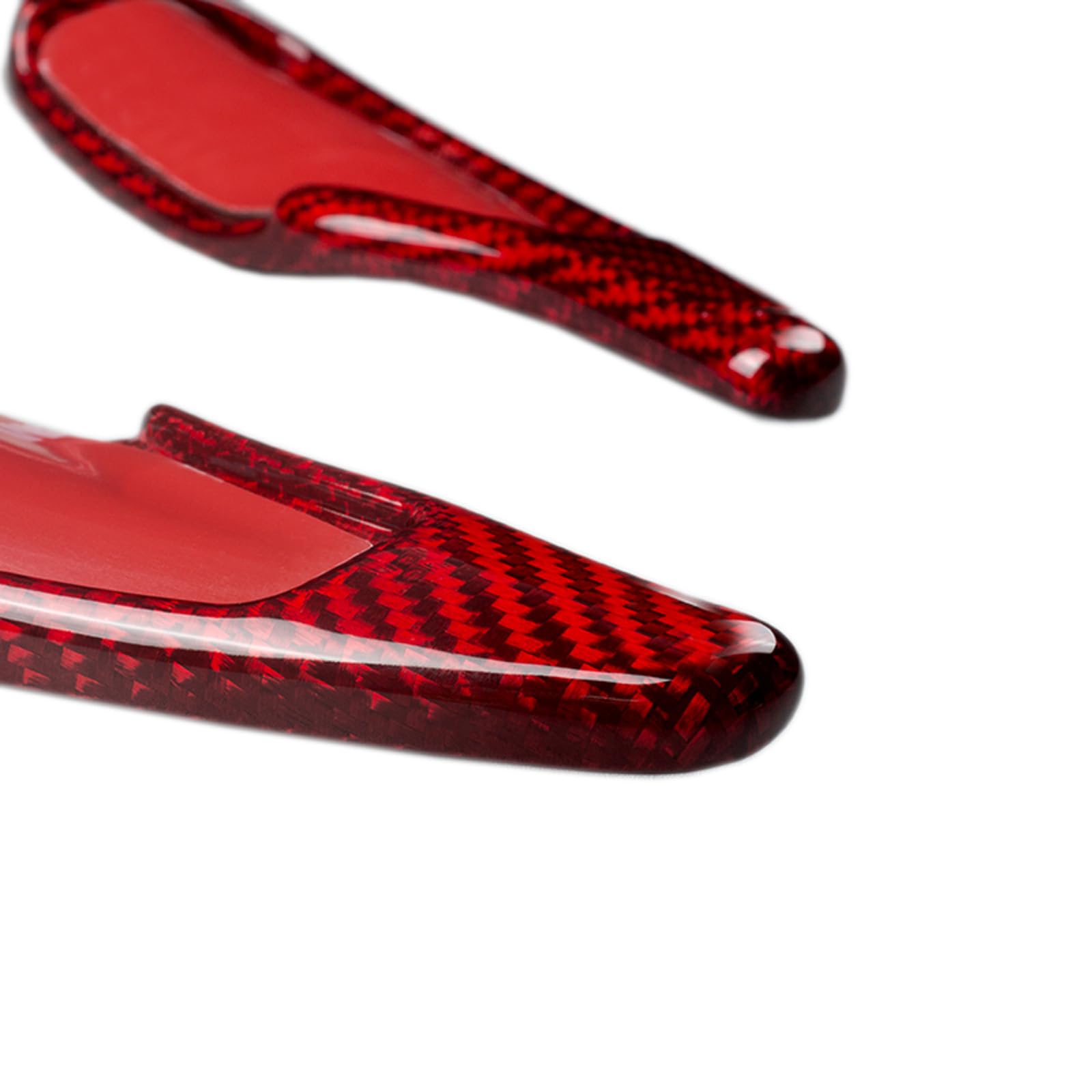 Real Carbon Fiber Steering Wheel Paddle Shifter Extensions for Chevrolet Corvette C7 - Red | High-Performance Racing Upgrade for Enhanced Driving Experience