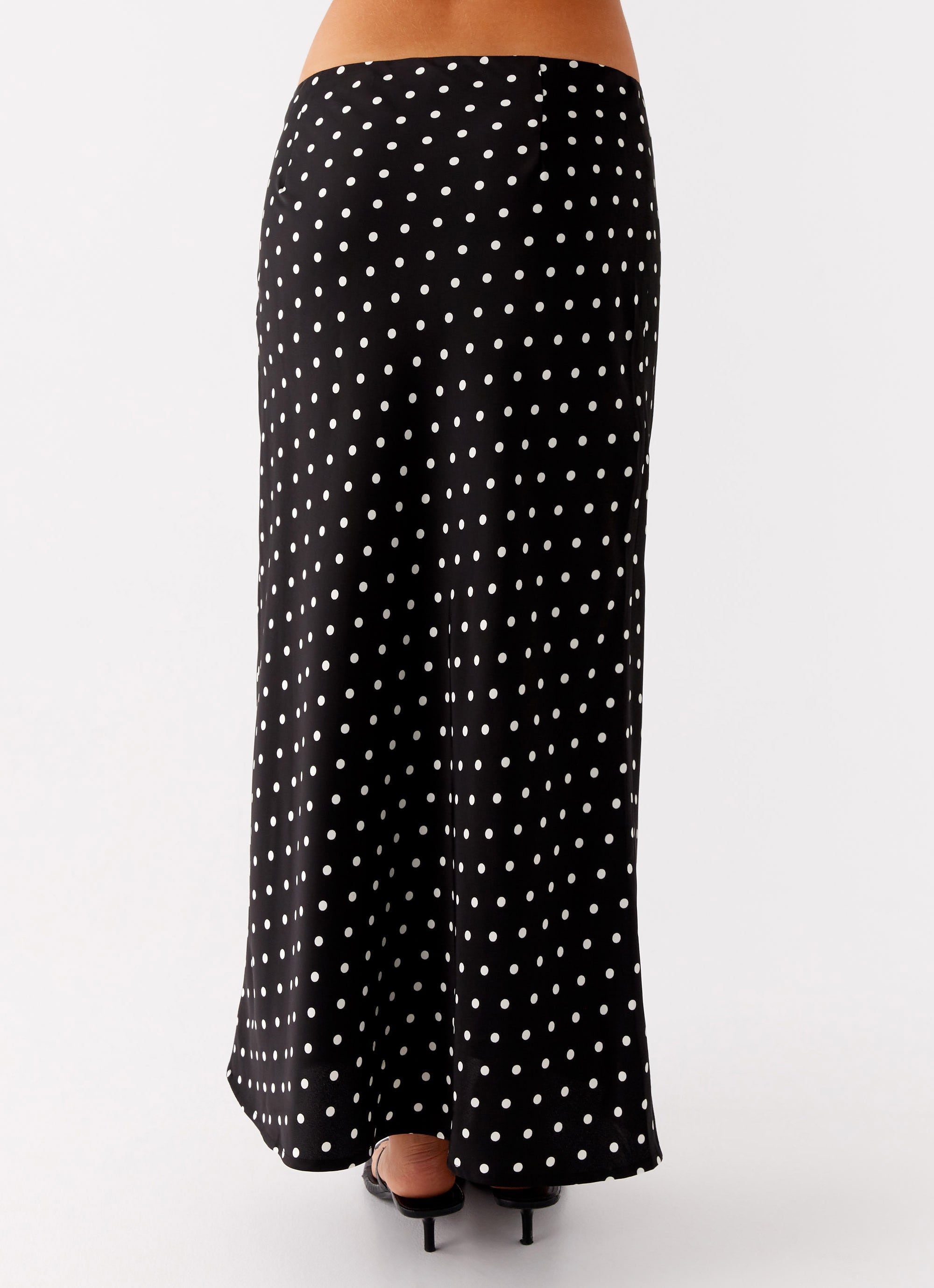 Breanne Midi Skirt - Black Polka Dot Flowy A-Line Skirt for Women | Perfect for Office, Date Night & Summer Outfits