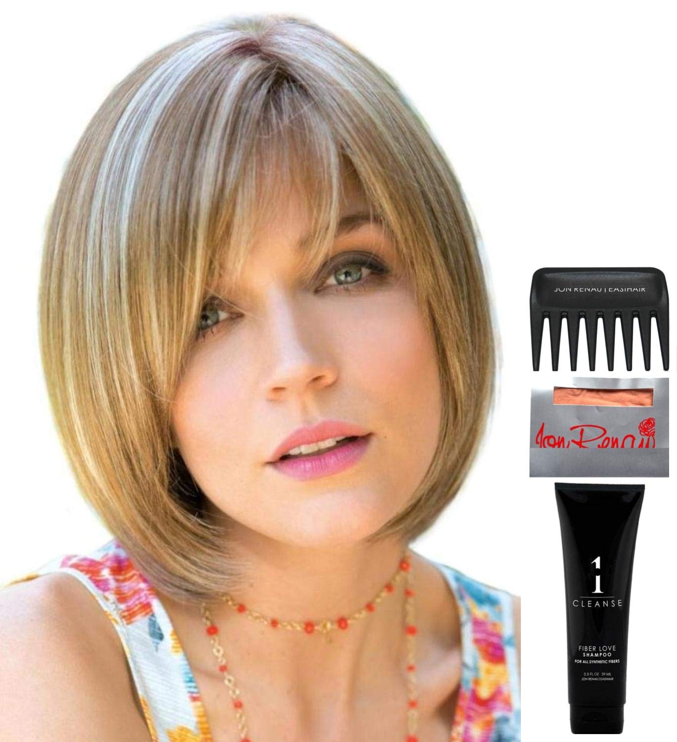 Amore Erika Wig Bundle - 5 Piece Set with Auburn Sugar Wig, Christy's Wigs Q&A Booklet, Travel Size Wig Shampoo (2oz), Wig Cap & Wide Tooth Comb | Perfect for Cosplay, Costume Parties & Everyday Wear