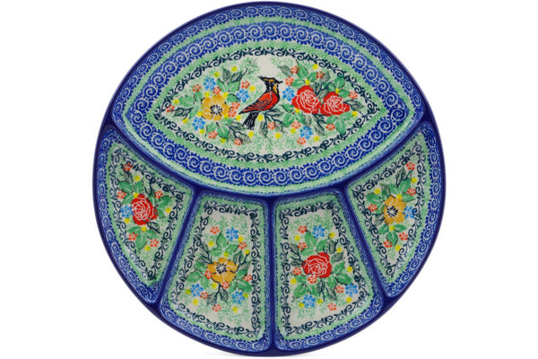10 Divided Dish for Serving - Red Robin Roses Design | Perfect for Parties, Weddings, and Home Decor