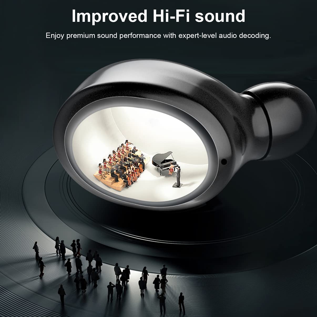 Wireless Bluetooth Earbuds with IPX5 Waterproof, Hi-Fi Stereo Sound, Noise Cancelling In-Ear Headphones for Men & Women - Perfect for Gym, Running, Workout, Travel & Daily Use