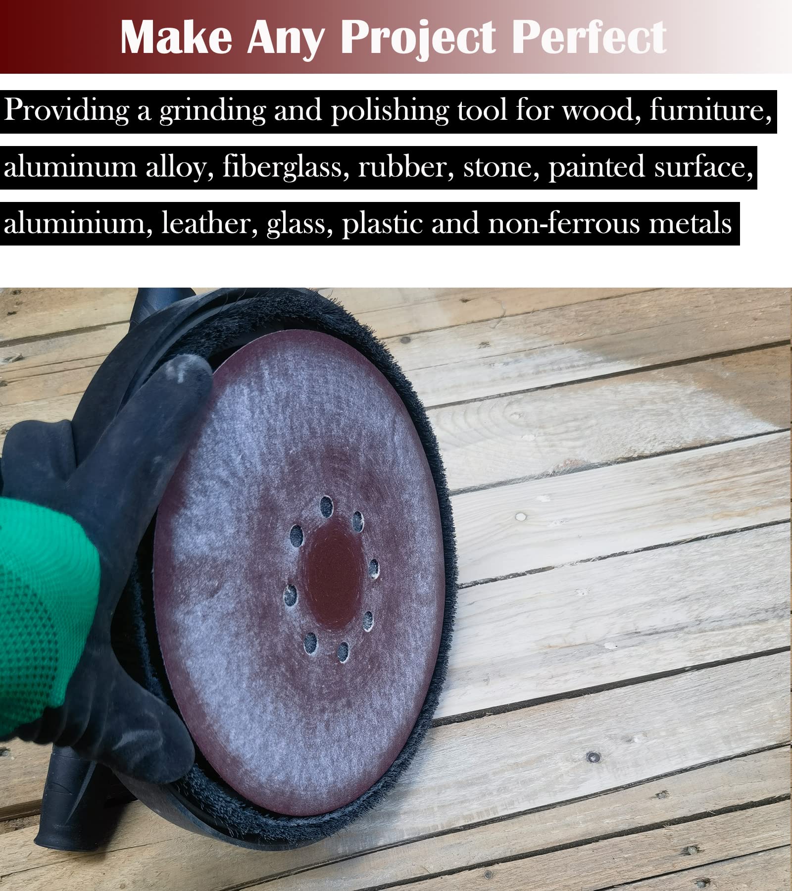 50 PCS 9 Inch 8 Hole Drywall Sanding Discs - 60/80/120/150/240 Grits Hook & Loop Sandpaper for Drywall, Walls & Floors | Perfect for Home Renovation, Drywall Repair & Surface Polishing