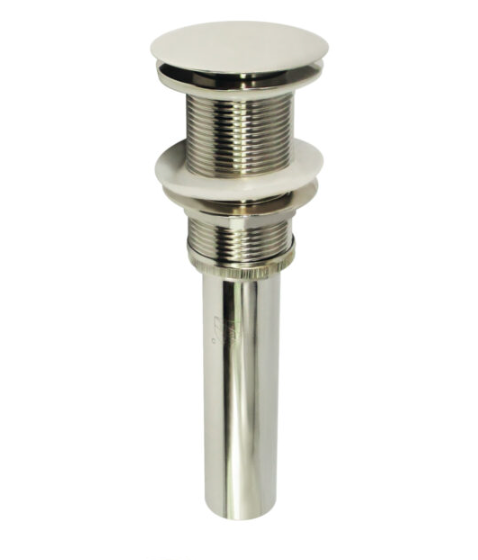 Brass Push Pop Up Drain - Bathroom Sink Drain Stopper with Overflow, Easy Install for Bathroom Vanity, Kitchen Sink & Shower Drain Replacement (Use for Home, Hotel, Apartment Renovation)