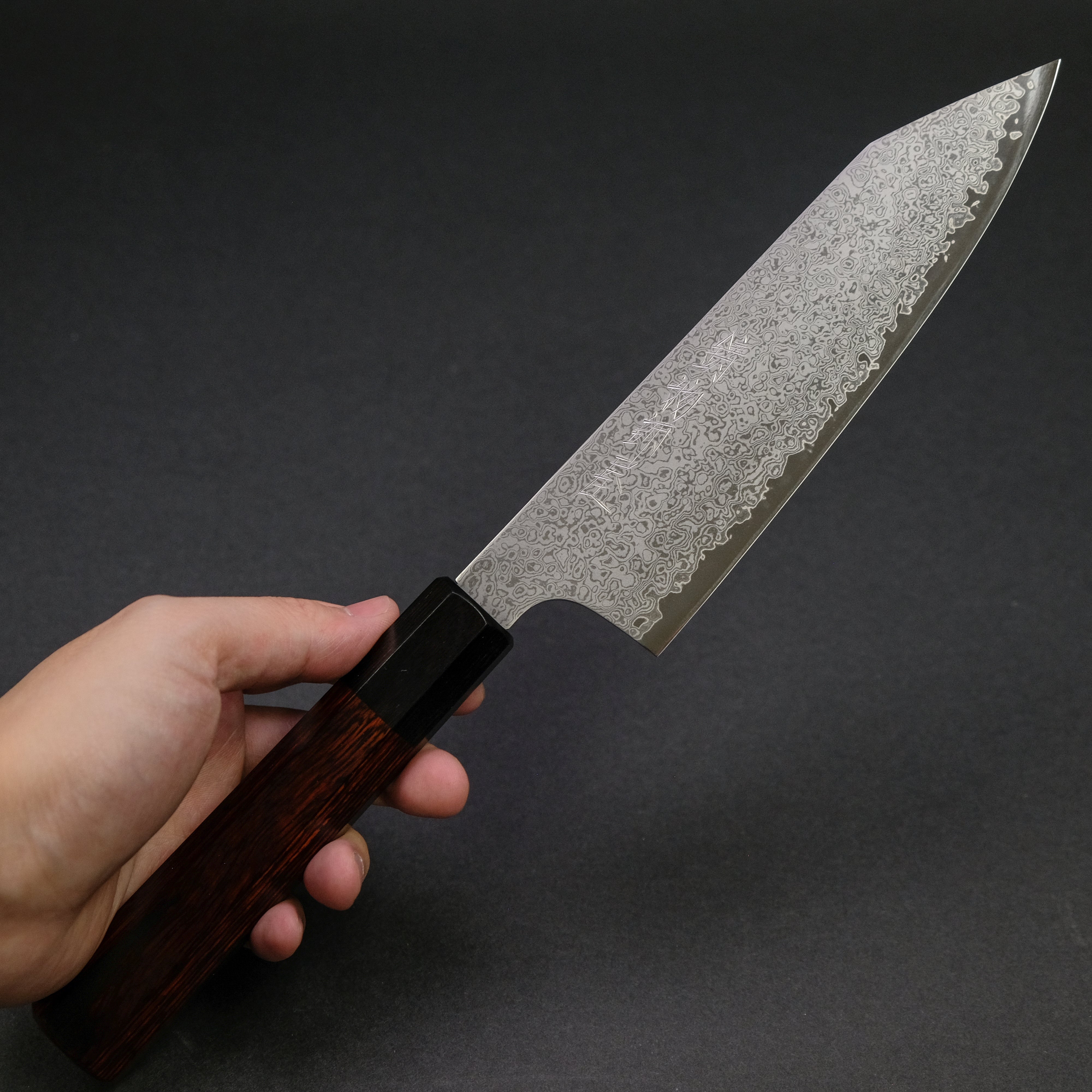 Hitohira Imojiya TH Damascus Bunka 180mm Japanese Chef Knife with Red Pakka Wood Handle - Perfect for Sushi, Vegetables & Precision Cutting