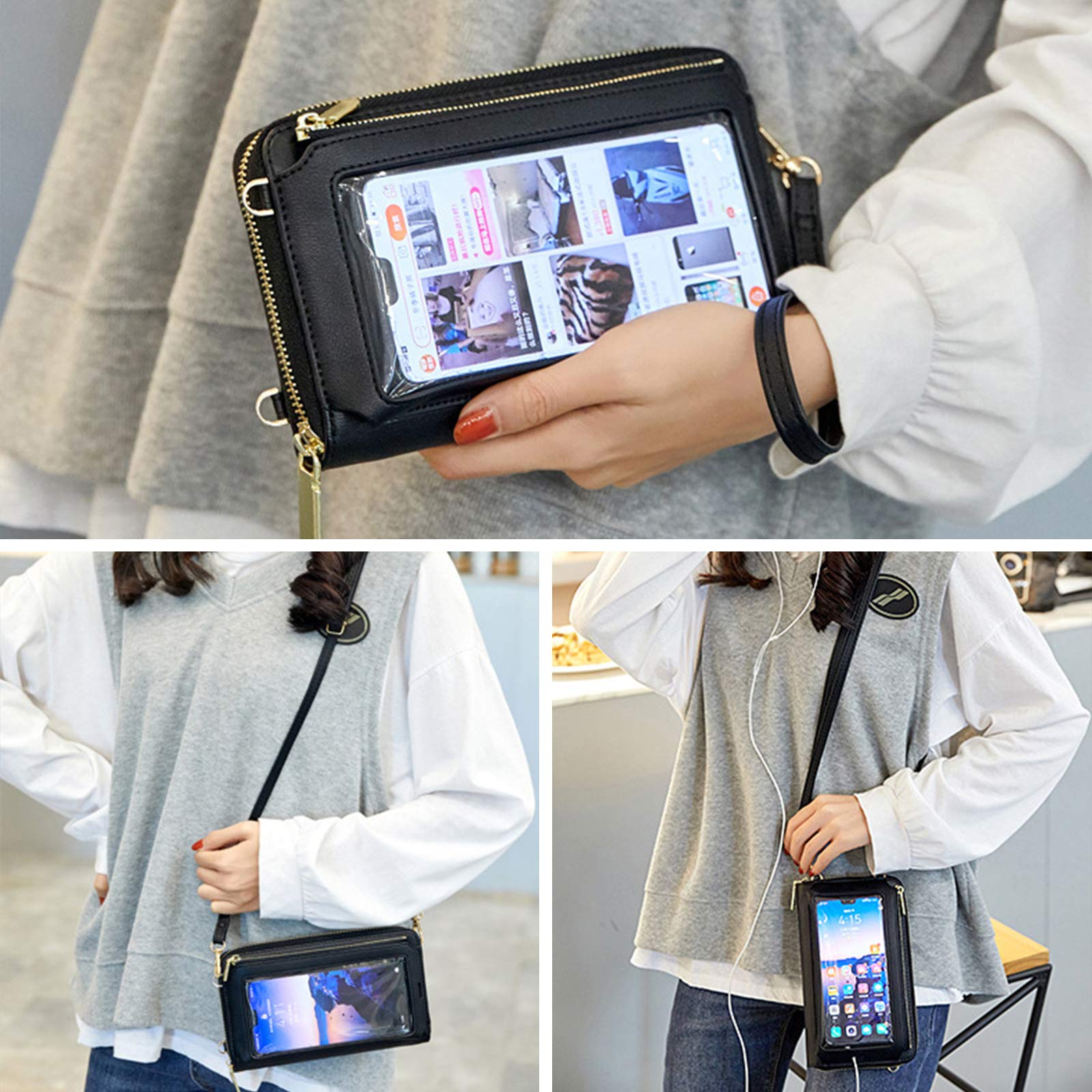Women's RFID Blocking Crossbody Phone Purse - Small Touch Screen Wristlet Wallet for Smartphones | Perfect for Travel, Shopping & Daily Use