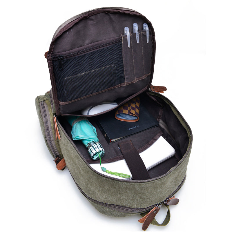 Durable Canvas Laptop Backpack for 16 Inch Laptops - Waterproof Travel Backpack with USB Charging Port | Perfect for College, Business Trips & Commuting