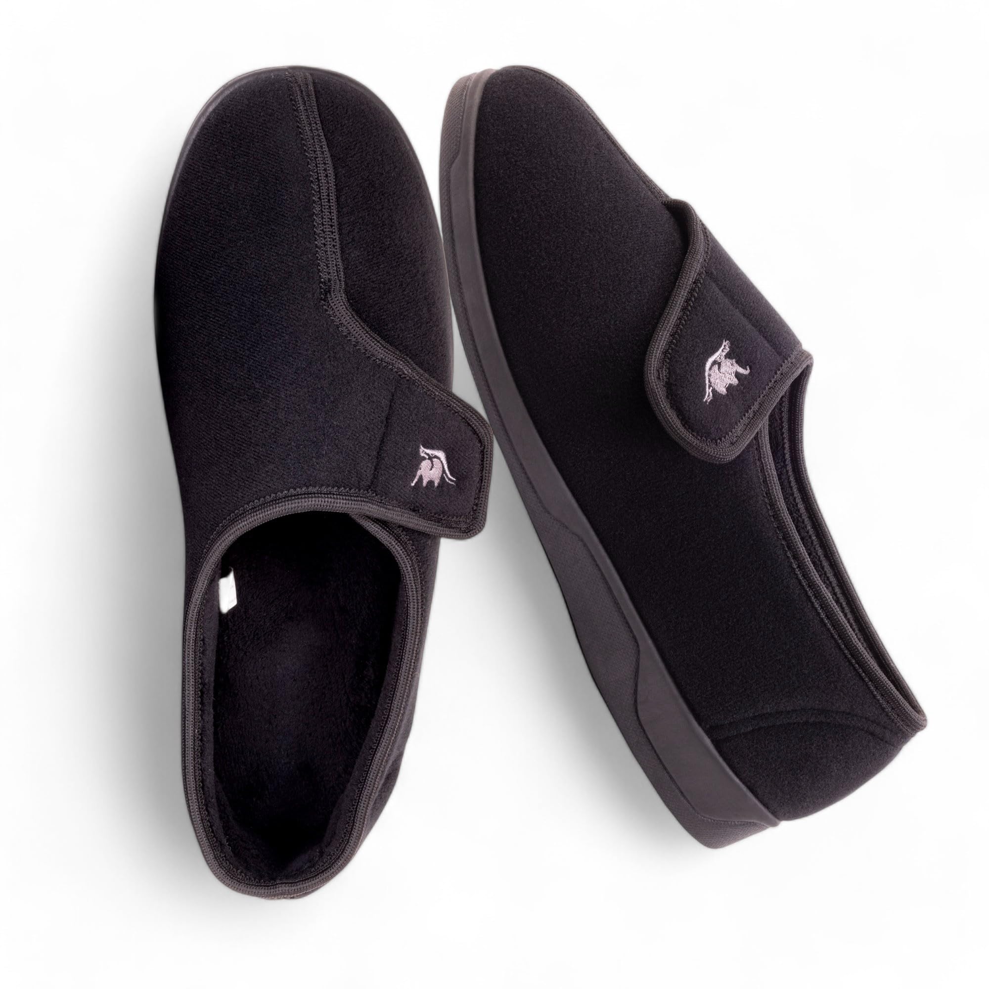 Men's Wide & Extra-Wide Memory Foam Slippers with Adjustable Closure - 80-Density Plush Fleece Lining for Arthritis & Edema Relief - Breathable Machine Washable House Shoes with Anti-Slip Sole - Perfect for Indoor/Outdoor Use, Home Relaxation & Cold Weather Comfort