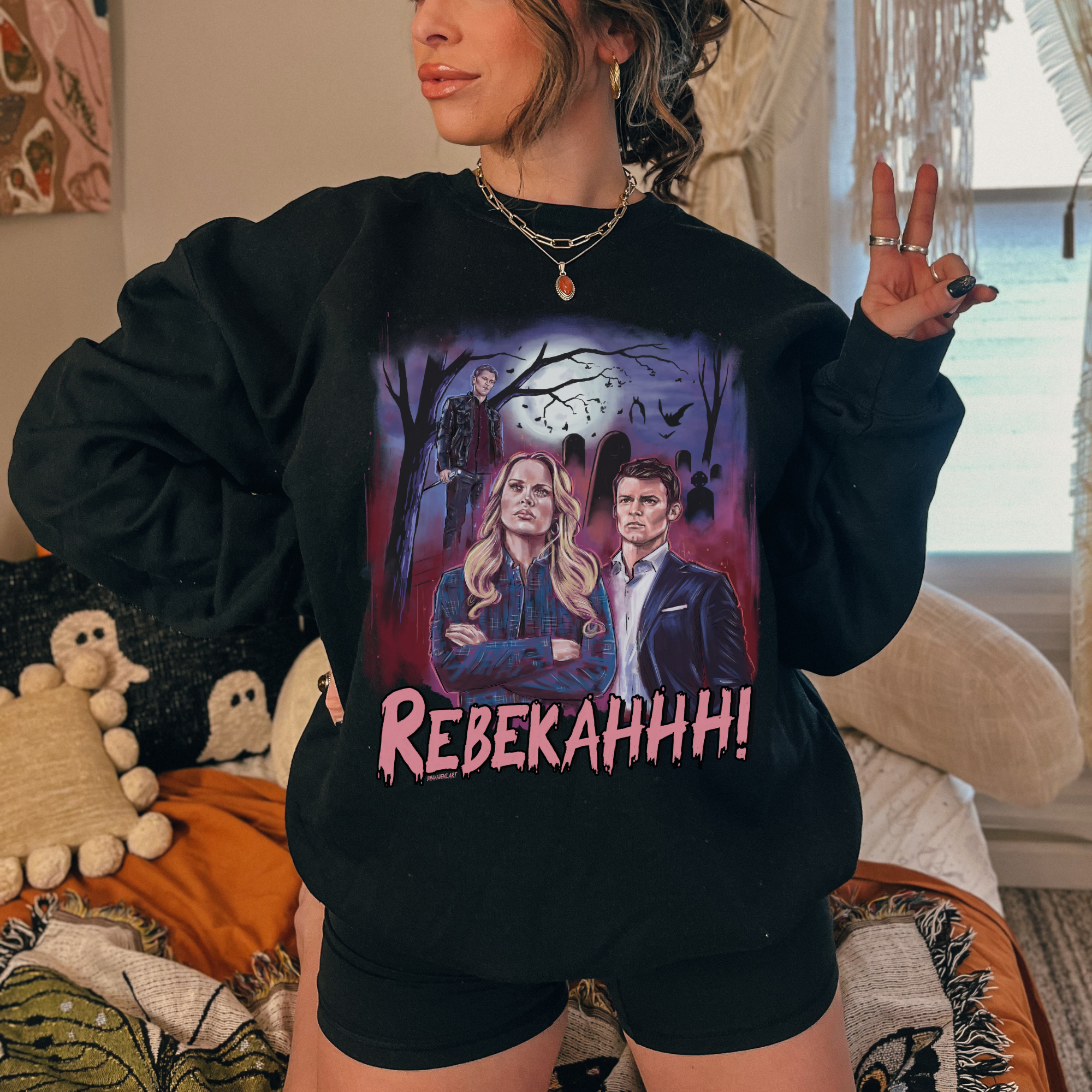 Rebekaahhhh Women's Crewneck Sweatshirt - Soft Casual Pullover for Everyday Wear, Lounge & Outfits